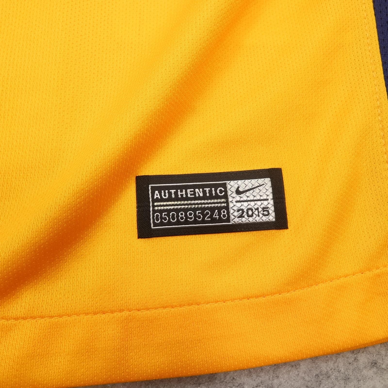 Barcelona Shirt Mens Extra Large Yellow Away 2015 2016 Nike Soccer Jersey photo 9