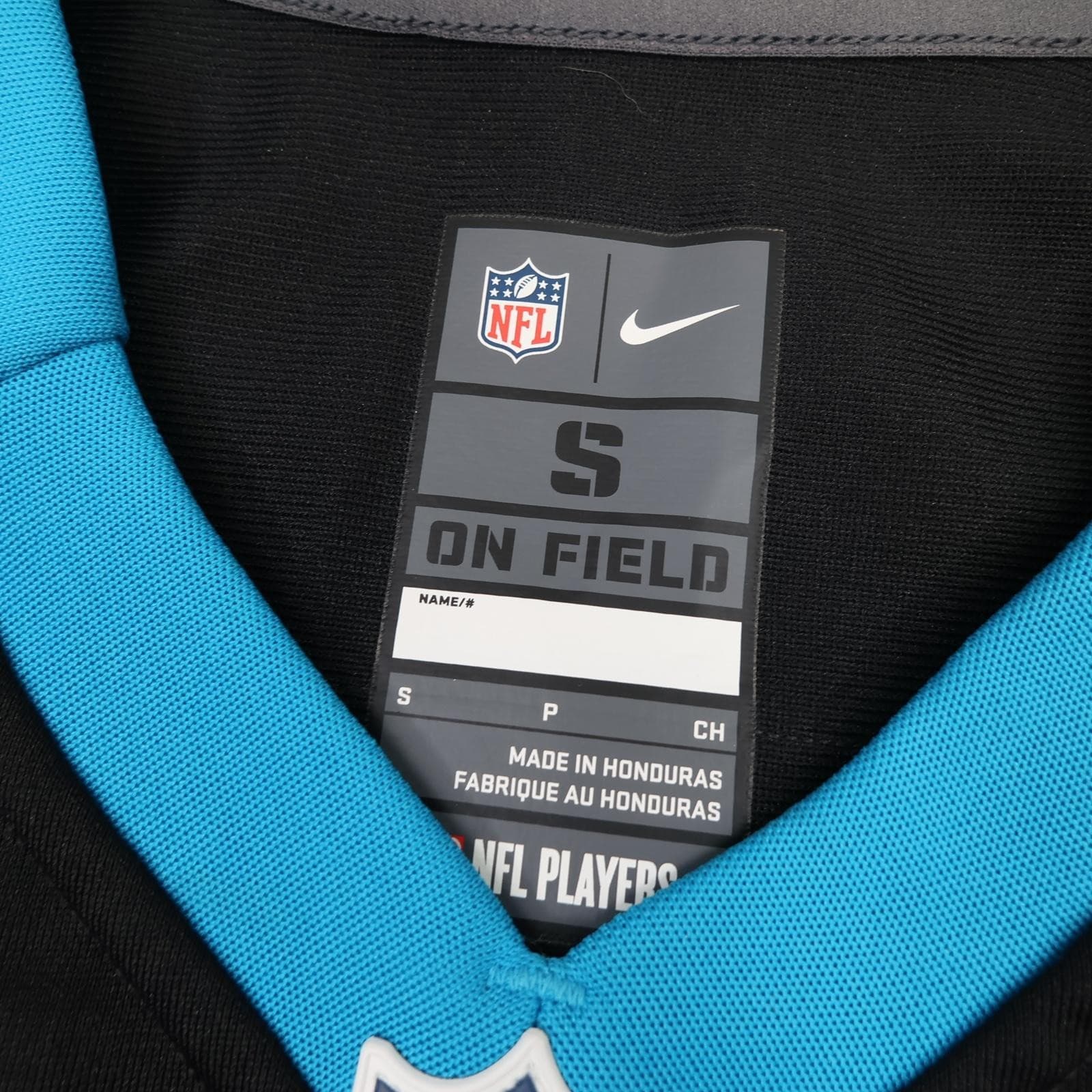 Carolina Panthers Shirt Mens Small Black NFL 2017 2018 Nike McCaffrey 22 Jersey photo 6