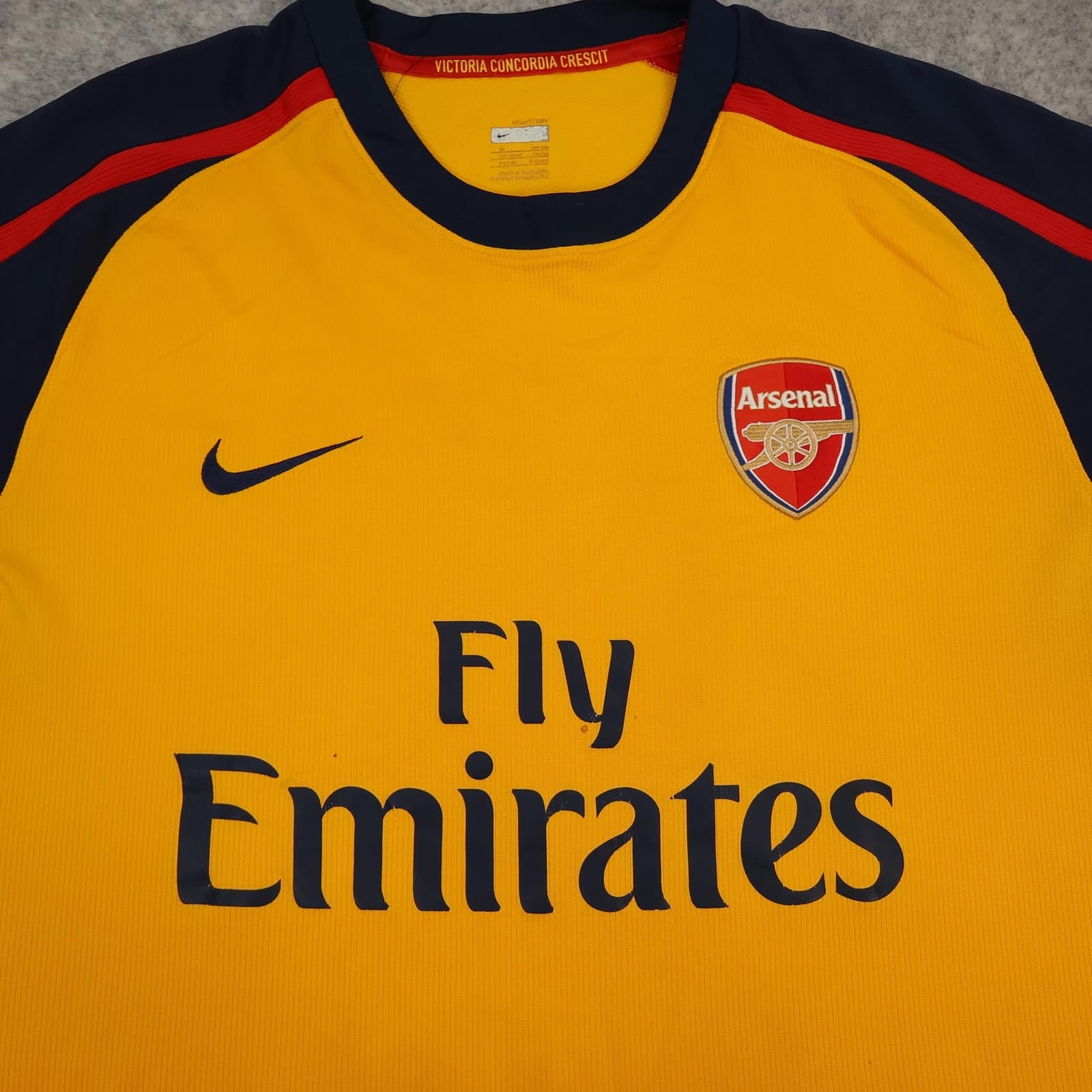 Arsenal Shirt Mens Extra Large Yellow Away 2008 2009 Football Nike Soccer Jersey photo 6