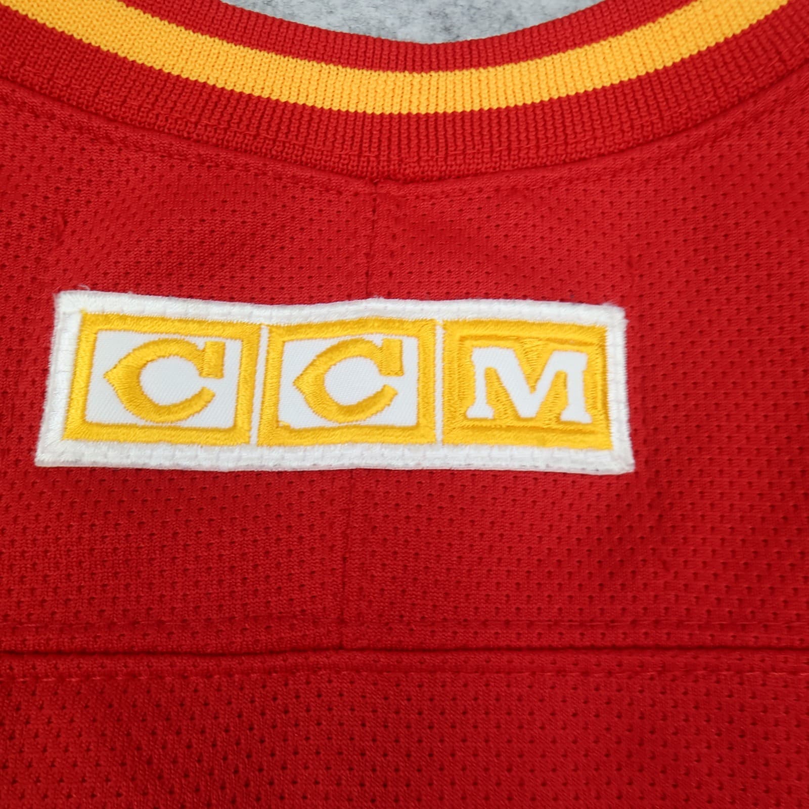 Vintage Calgary Flames Jersey Large Red NHL 90s Hockey Shirt CCM Jarome Iginla photo 11