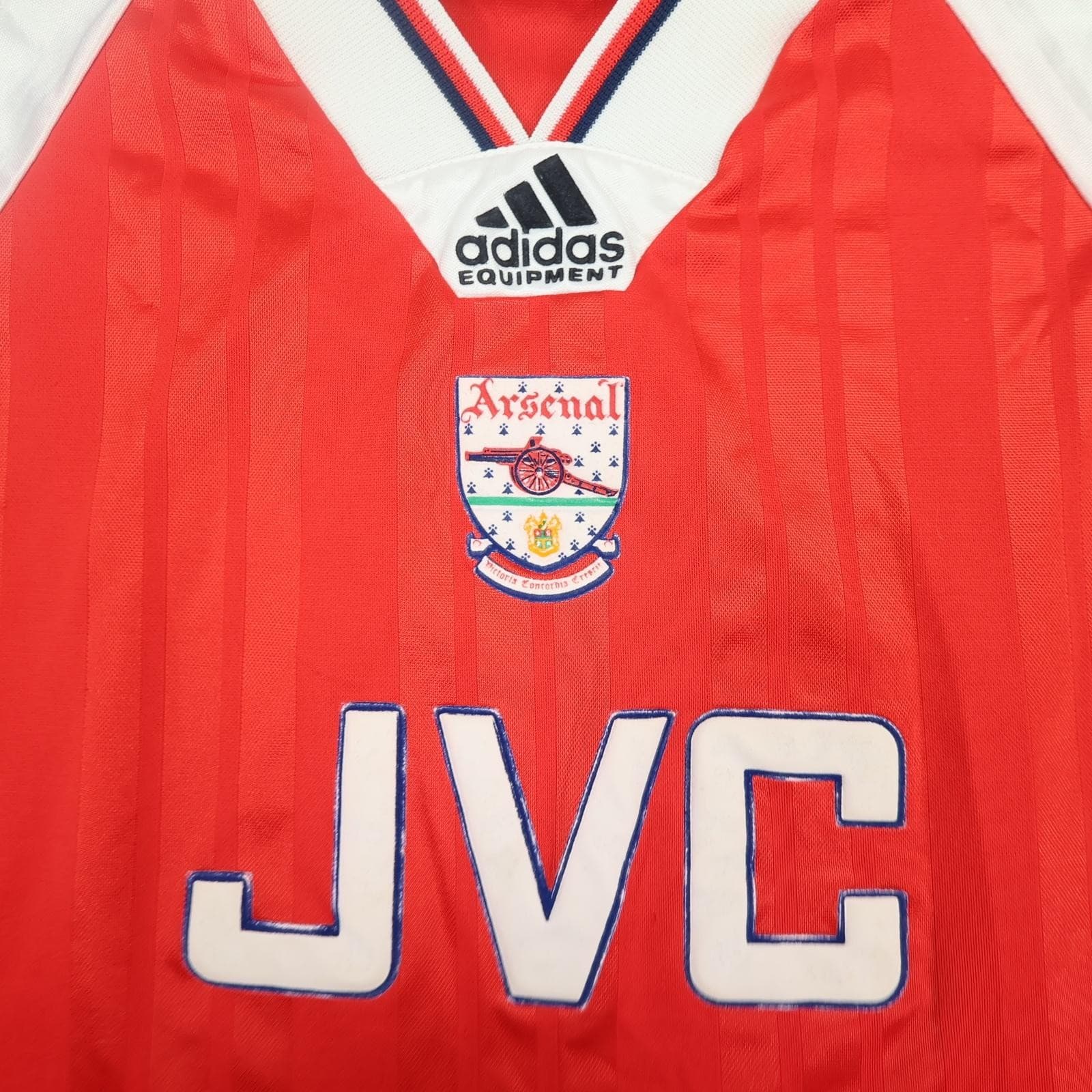 Vintage Arsenal Shirt Mens Medium Red Home 1992 1994 Adidas JVC Jersey UK photo 3