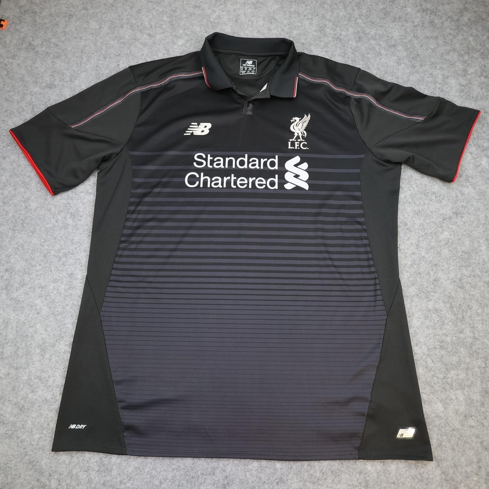 Liverpool Shirt Mens XXL Black 3rd Kit 2015 2016 Football New Balance Jersey