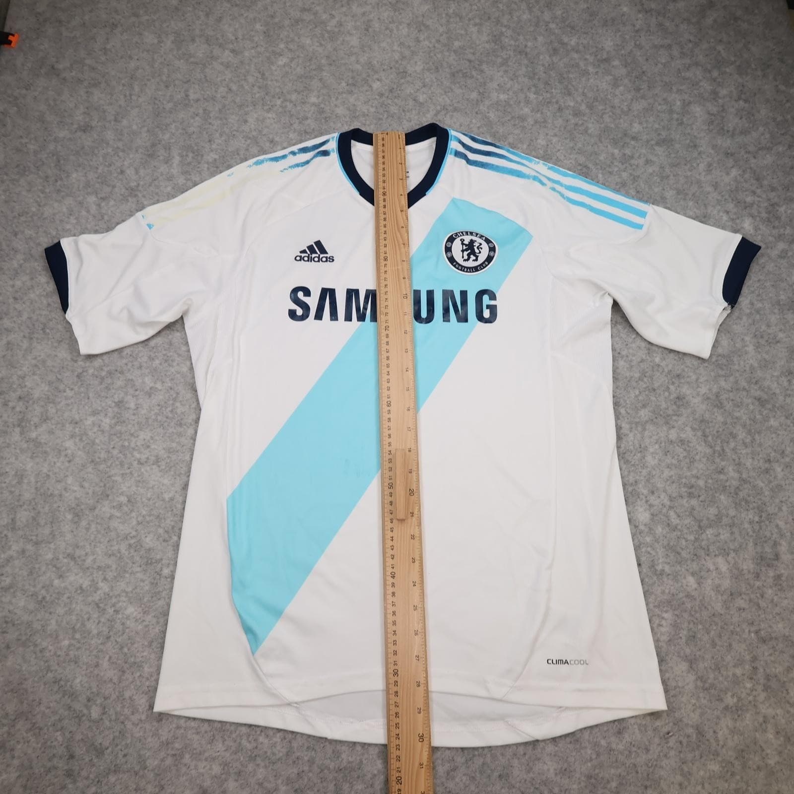 Chelsea Shirt Mens Large White Away 2012 2013 Football Adidas Samsung Jersey photo 15