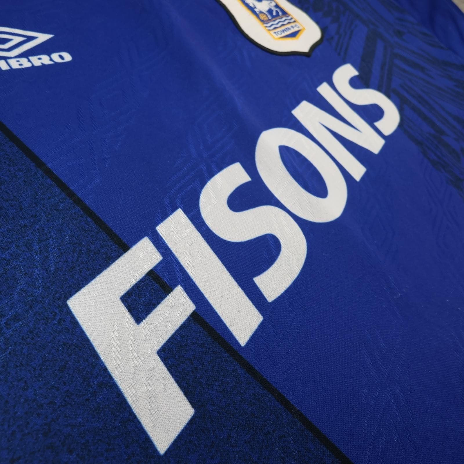 Vintage Ipswich Town Shirt Mens Large Blue Home 1994 1995 Umbro Fisons Jersey photo 6