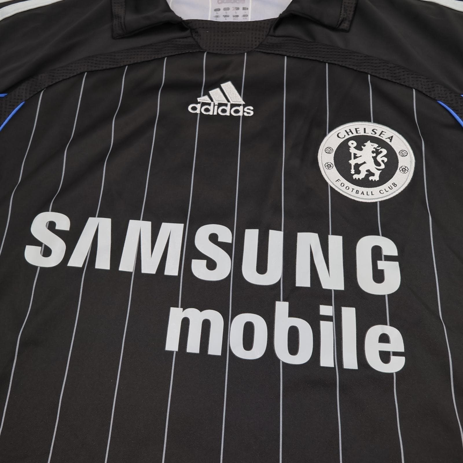 Chelsea Away Shirt Mens Large Away Black 2006 2008 Adidas Ballack Soccer Jersey photo 3