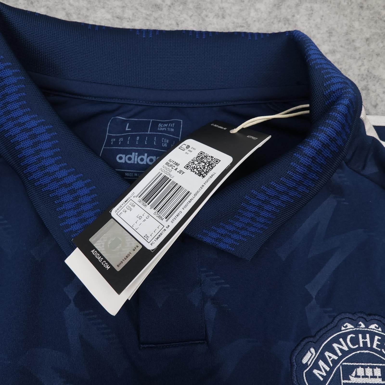 Manchester United Shirt Mens Large Blue Away 2024 2025 Adidas Soccer Jersey photo 6