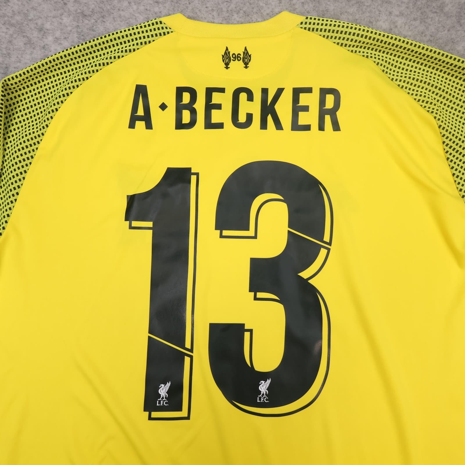 Liverpool Goalkeeper Shirt Mens XL Yellow 2018 2019 New Balance Becker 13 Jersey photo 3