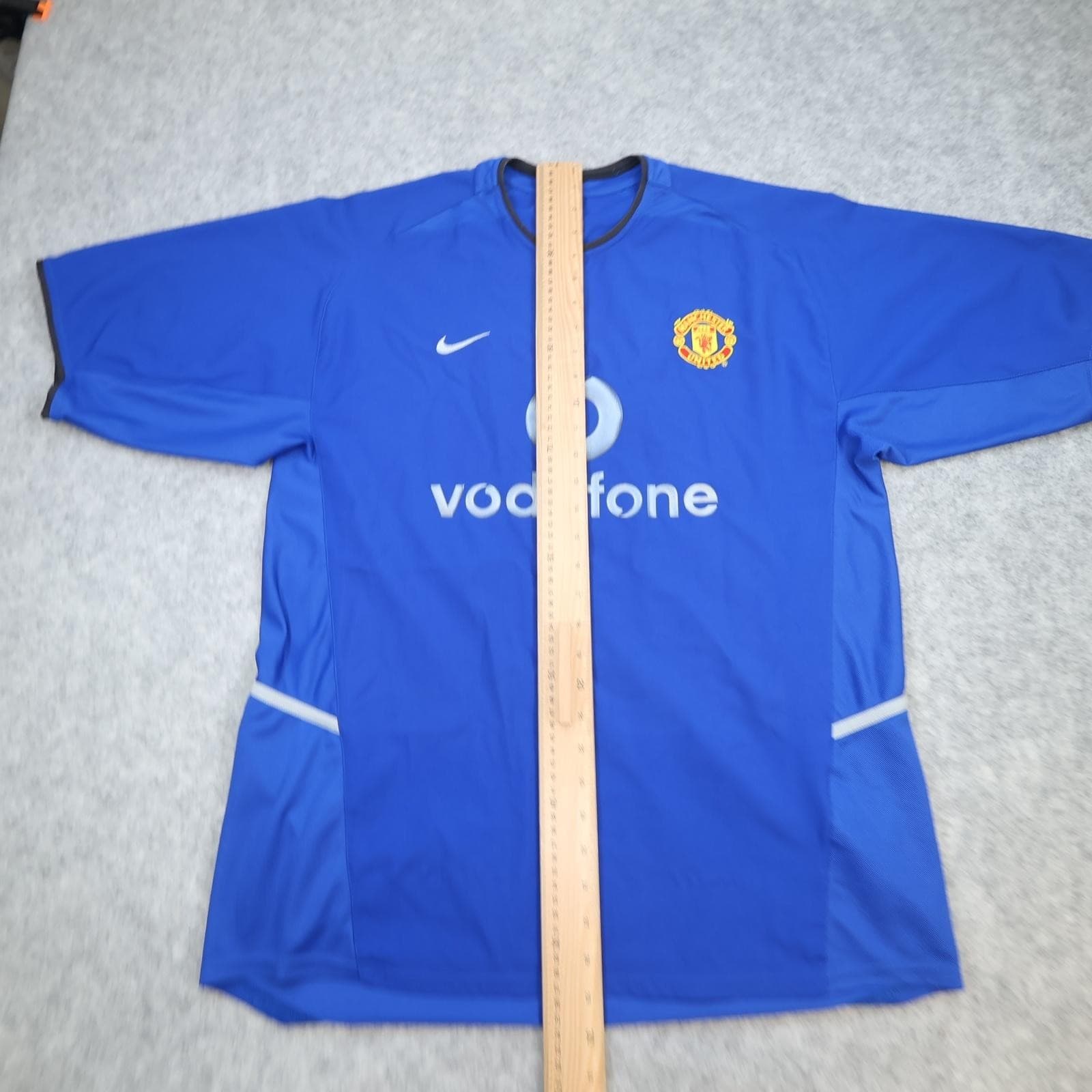 Vintage Manchester United Shirt Mens Large Blue 3rd Kit 2002 2003 Nike Vodafone photo 14