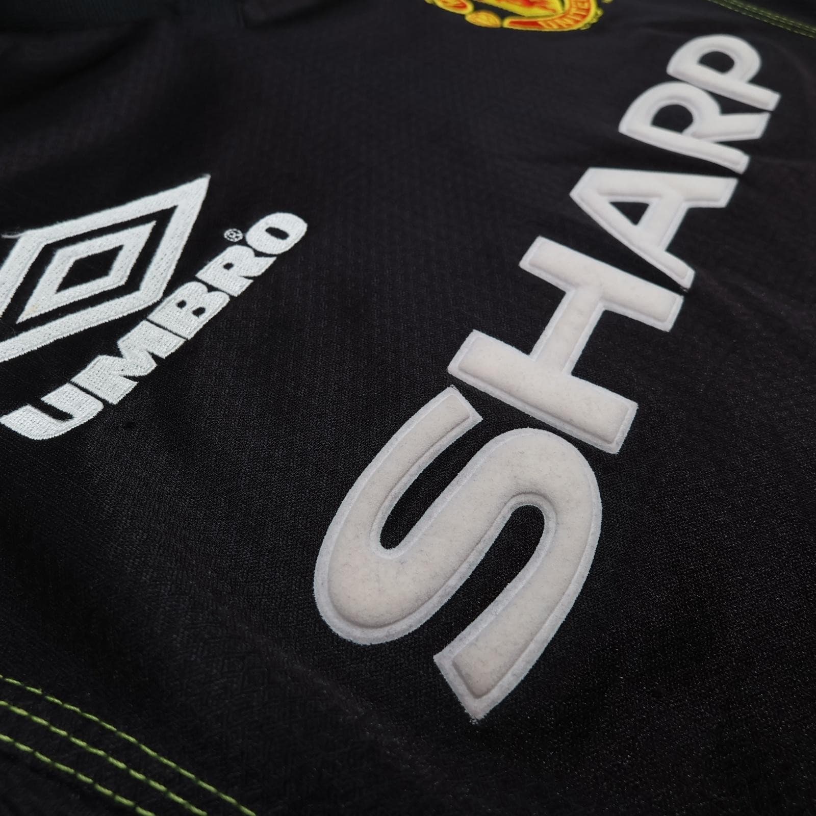 Vintage Manchester United Shirt Mens Medium Black 3rd Kit 1998 1999 Umbro Stam 6 photo 12