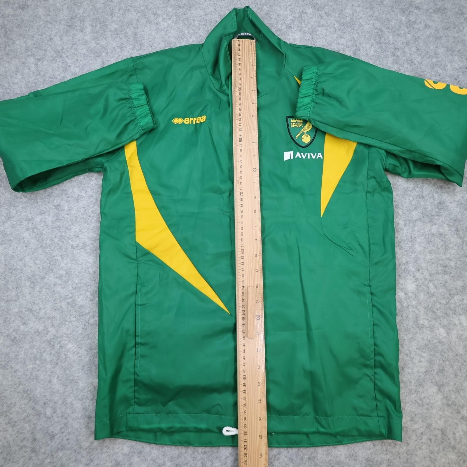 Norwich City Jacket Mens Small Green Yellow EFL Football Errea Aviva Training photo 7