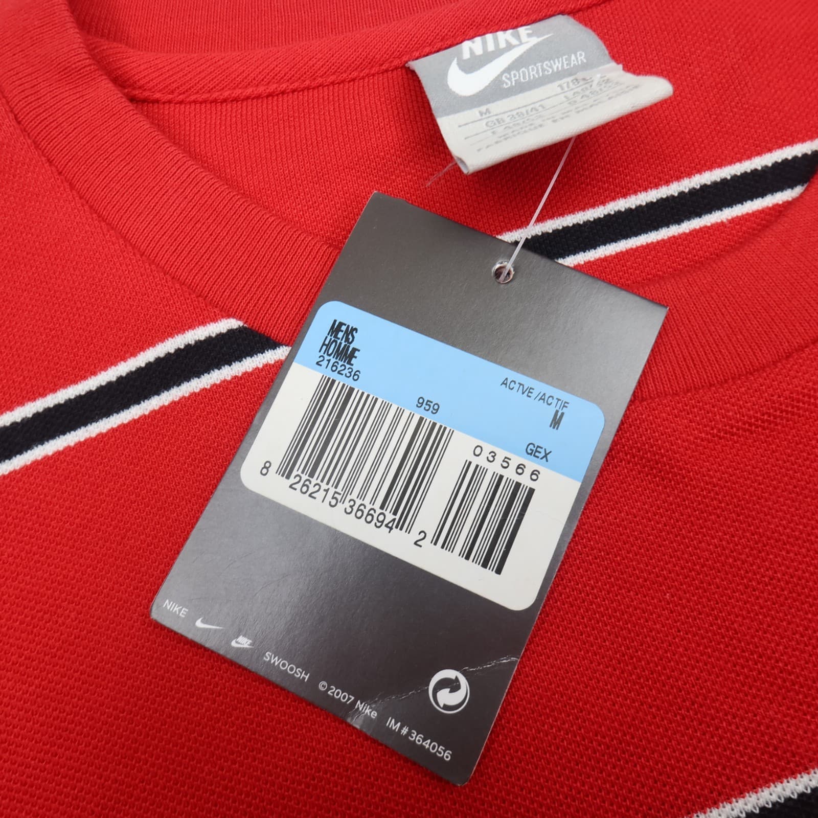 Manchester United Shirt Medium Red Polo Top Nike 1/4 Zip Striped MUFC photo 5