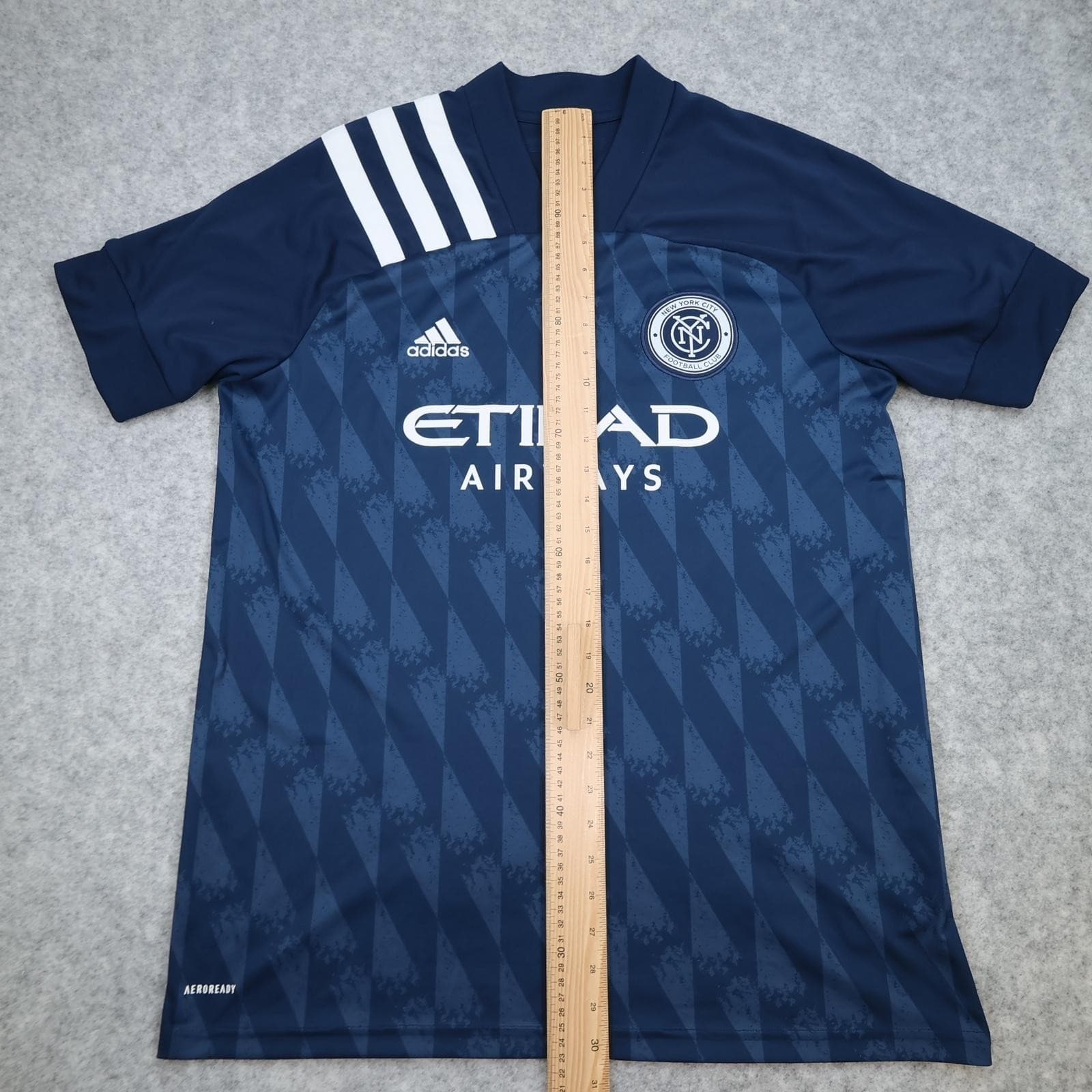 New York City FC Away Shirt Mens XL Blue 2020 Adidas Etihad Airways photo 11