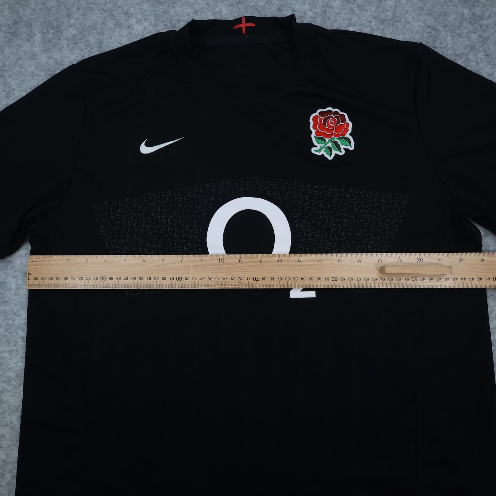 England Rugby Shirt Mens XL Black Rugby Union Nike O2 Authentic Jersey 2011 2012 photo 12