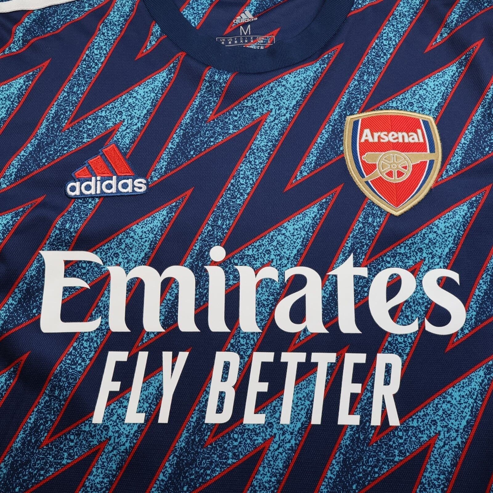 Arsenal Shirt Medium Blue Third Kit 2021 2022 Adidas Football Jersey Saka 7 photo 3