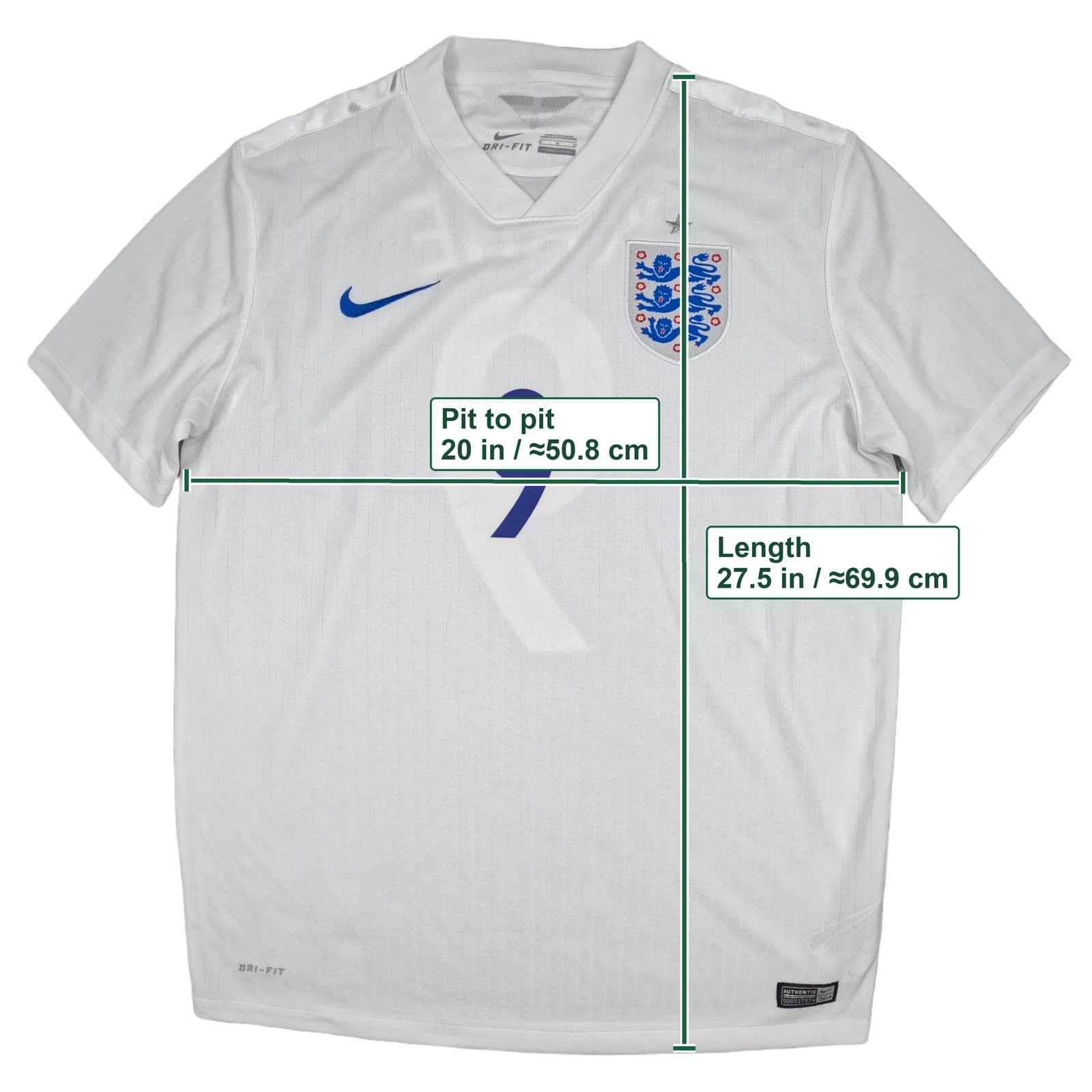 England Football Shirt Medium White Home 2014 2015 Nike Harry Kane 9 Jersey photo 7