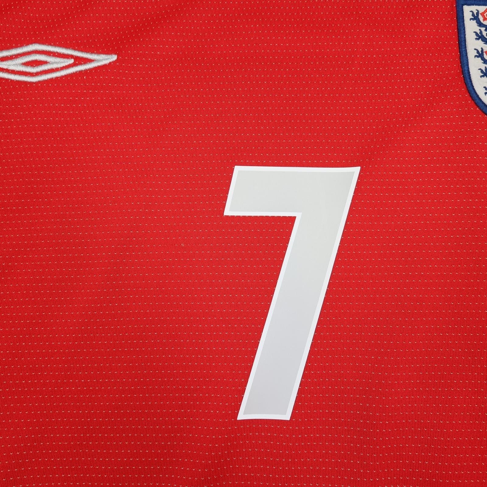 Vintage England Away Shirt Mens XL Red 2004 2006 Umbro Beckham Jersey photo 9