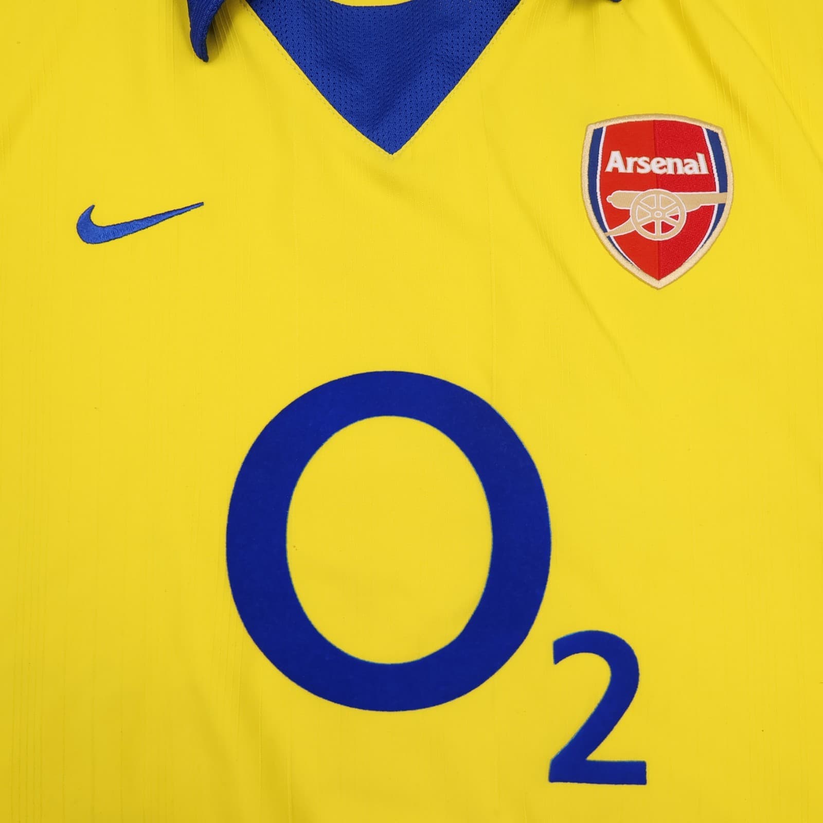 Arsenal Shirt Medium Yellow Away Kit 2003 2004 Nike Soccer Jersey O2 photo 3