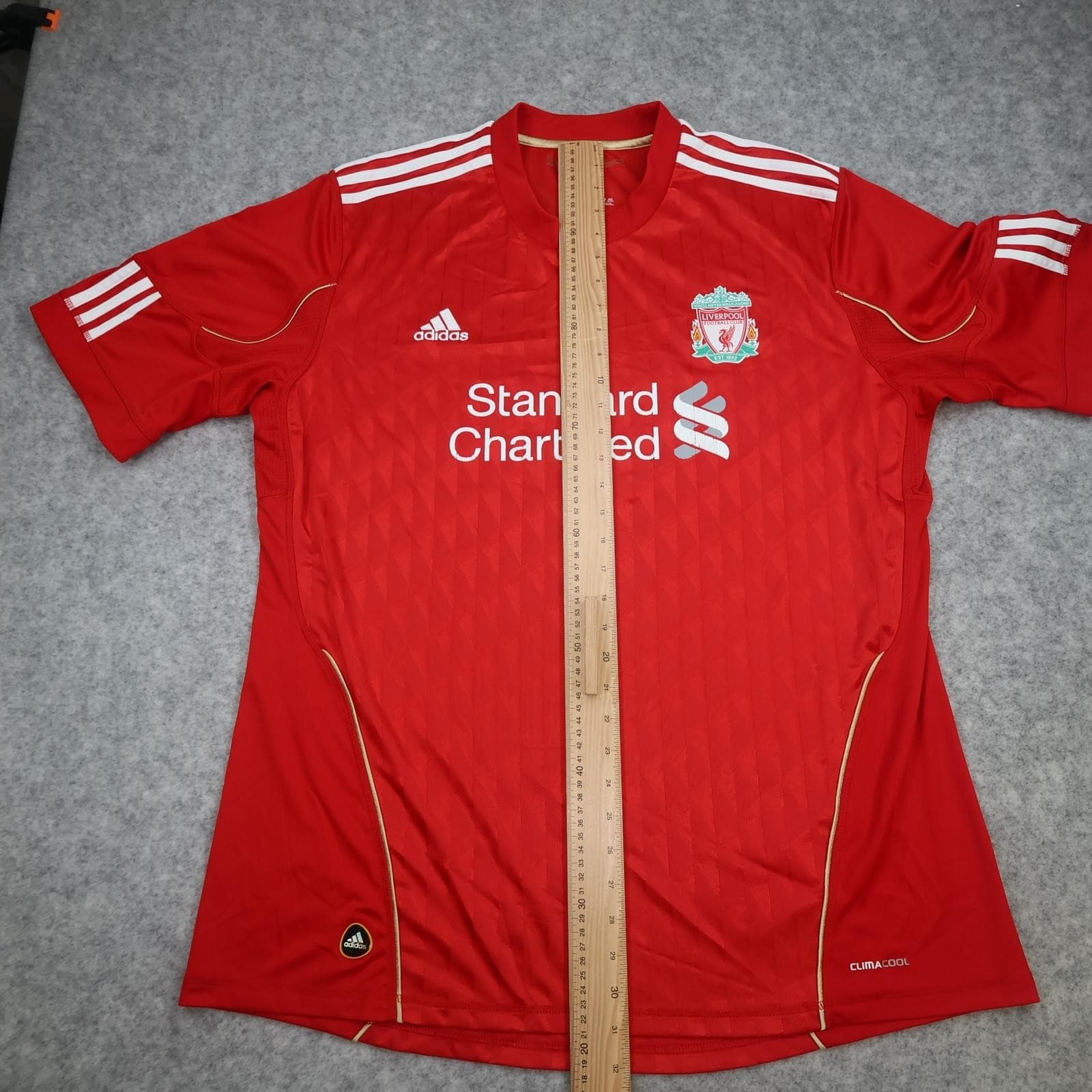 Liverpool Shirt Mens 2XL Red Home 2010 2012 Football Adidas Standard Chartered photo 15