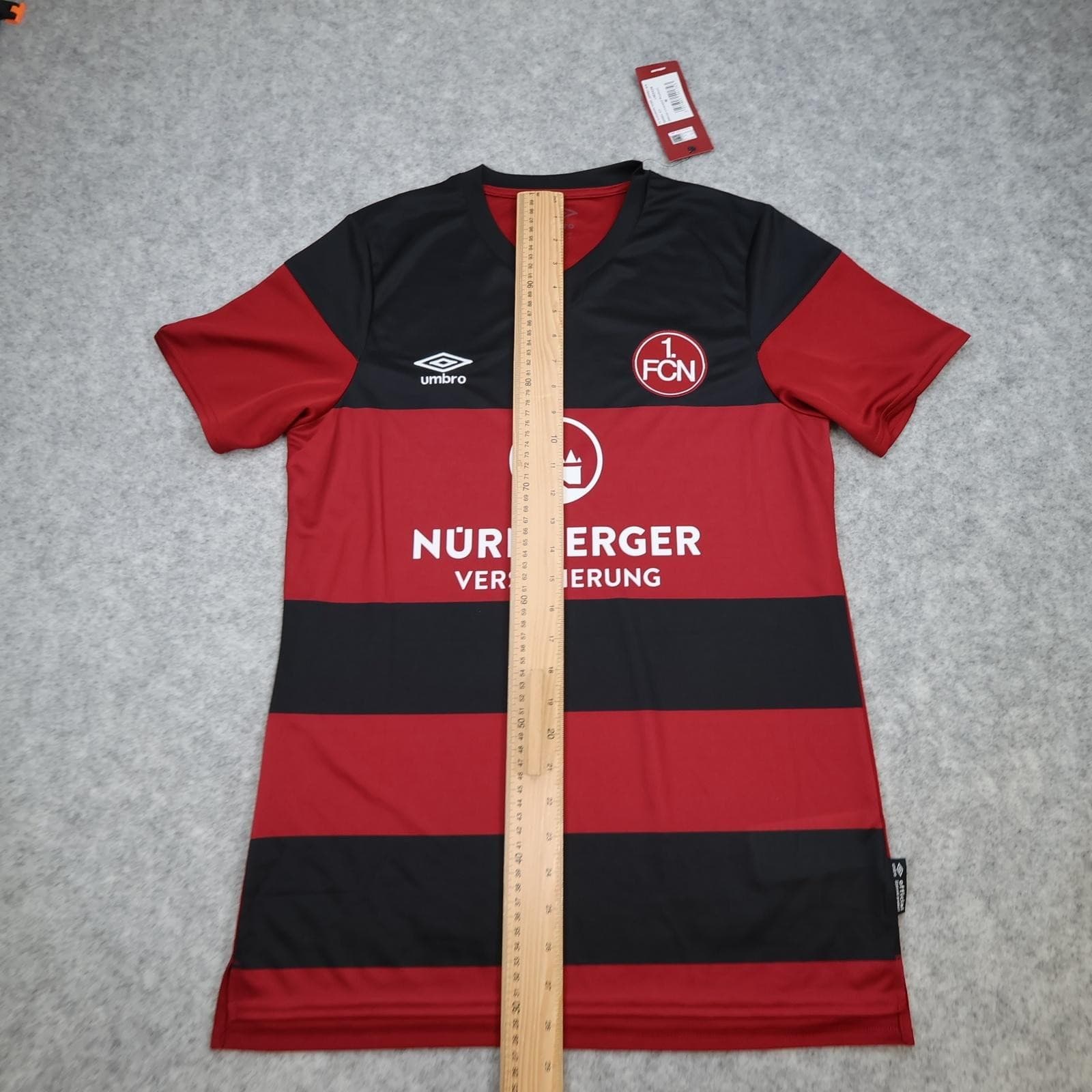 FC Nurnberg Shirt Mens Medium Red Black Home Bundesliga Football Umbro Jersey photo 12