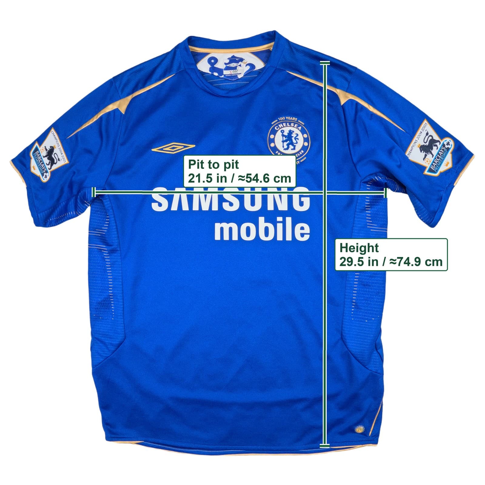 Chelsea Football Shirt Large Blue Home 2005 2006 Umbro Frank Lampard 8 Centenary photo 3