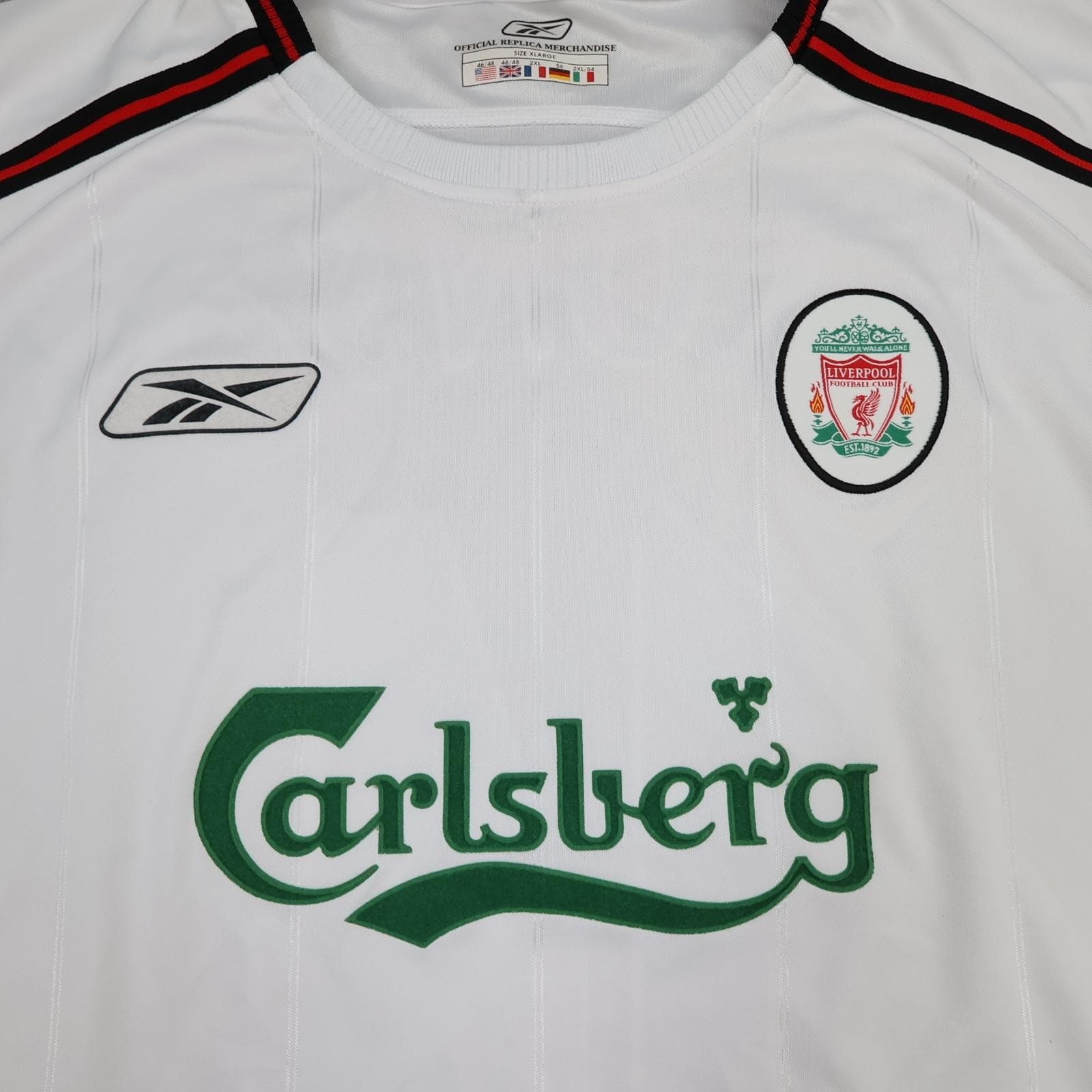 Vintage Liverpool Shirt Mens XL White Away Kit 2003 2004 Reebok Carlsberg Alonso photo 8