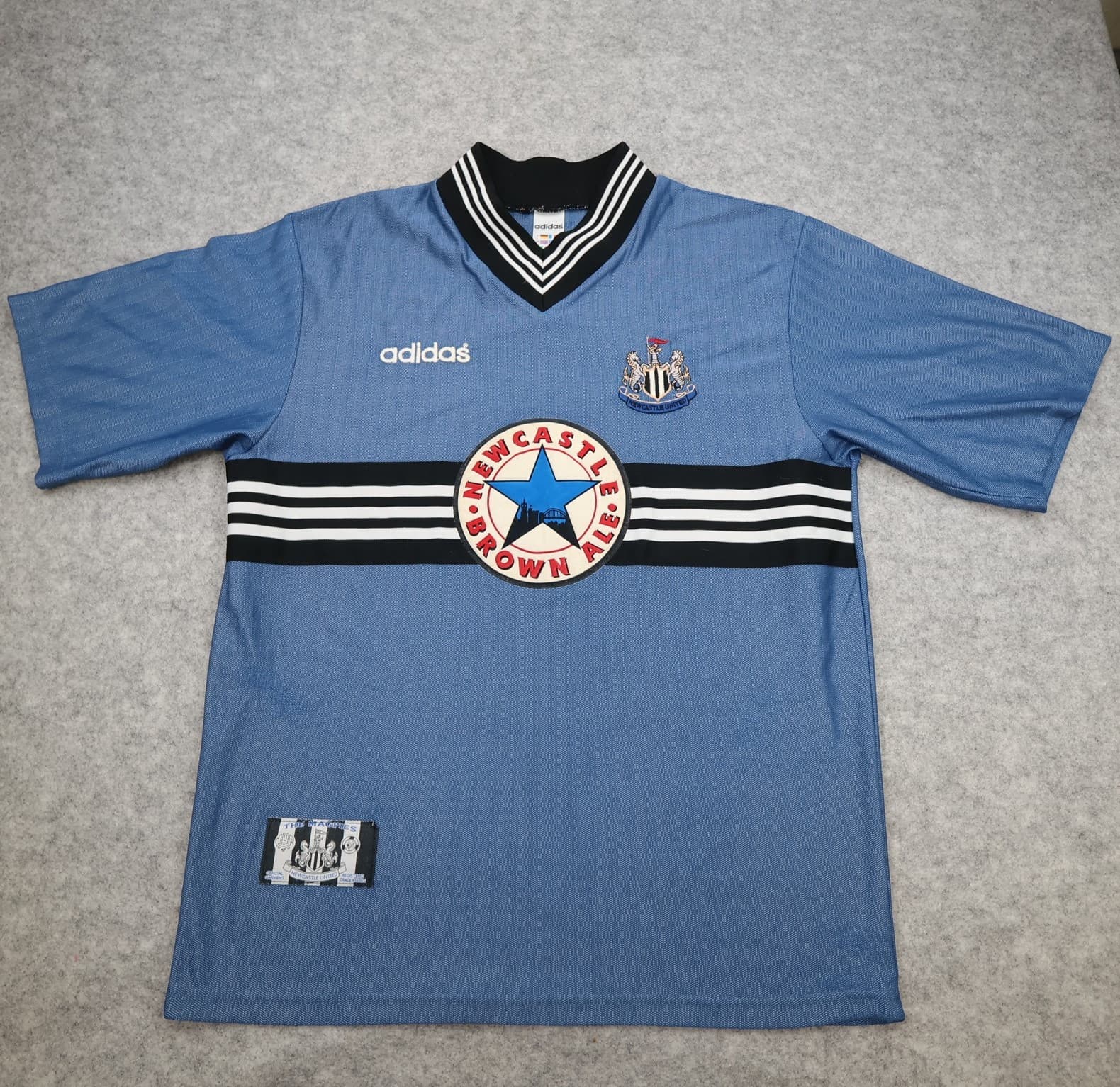 Vintage Newcastle United Shirt Large Blue Away Kit 1996 1997 Jersey Brown Ale