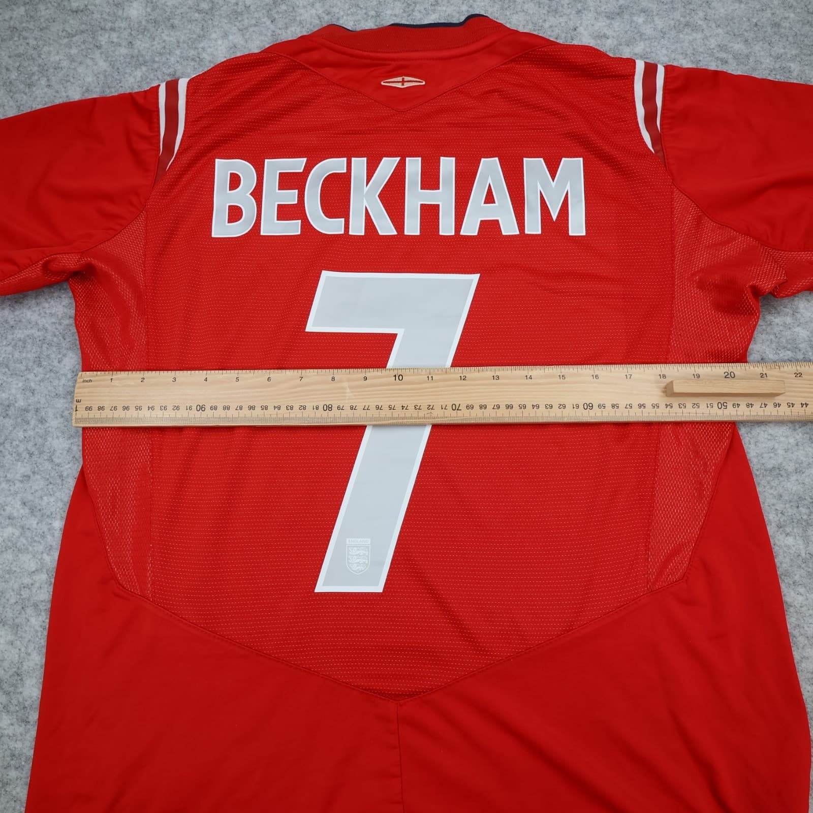 England Football Shirt Large Red Away Euro 2004 2006 Jersey David Beckham photo 9