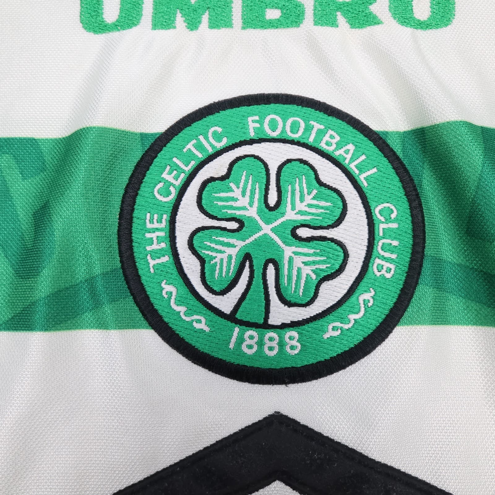 Celtic Football Shirt Extra Large Green Striped Home Kit 1997 1998 Umbro Jersey photo 4