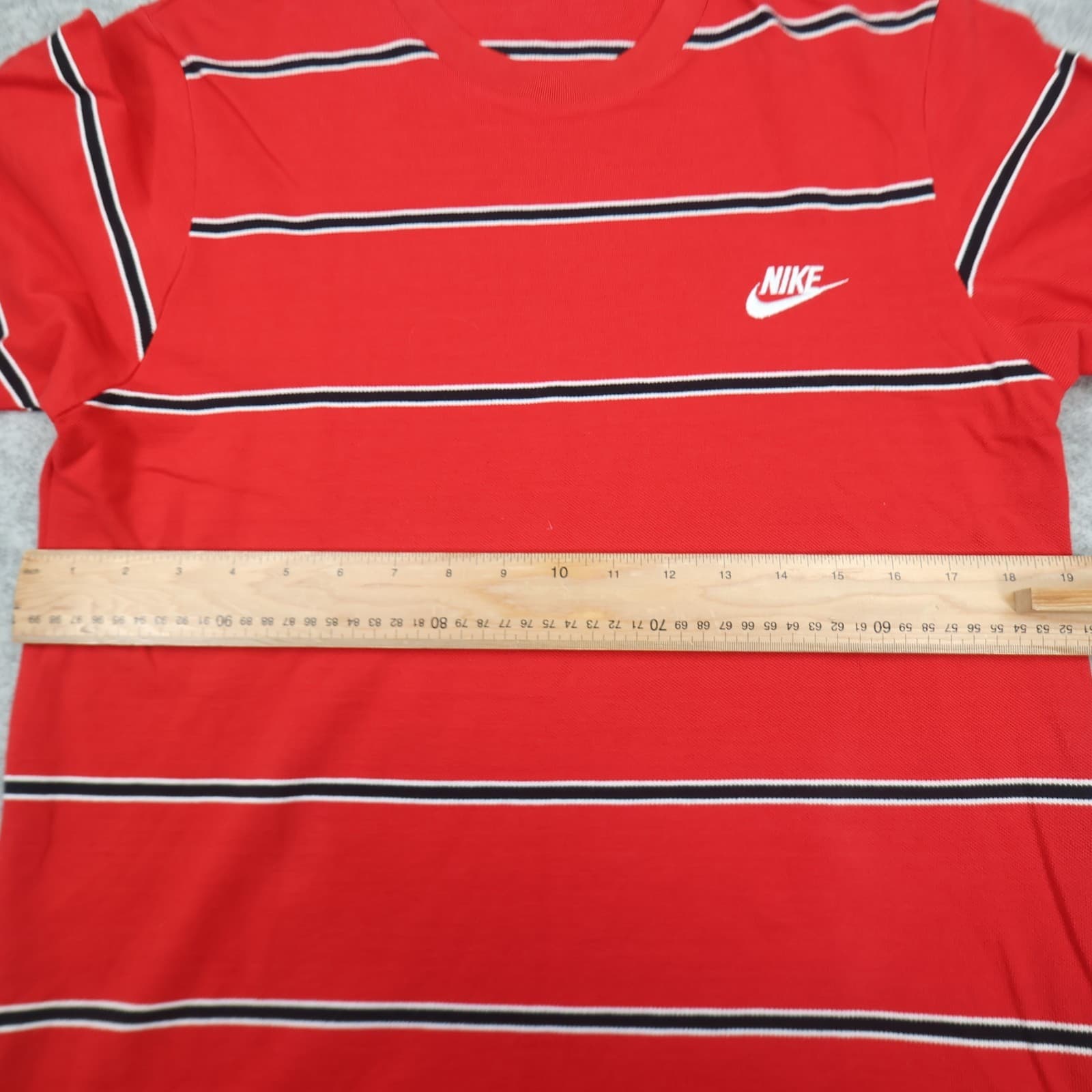 Manchester United Shirt Medium Red Polo Top Nike 1/4 Zip Striped MUFC photo 11