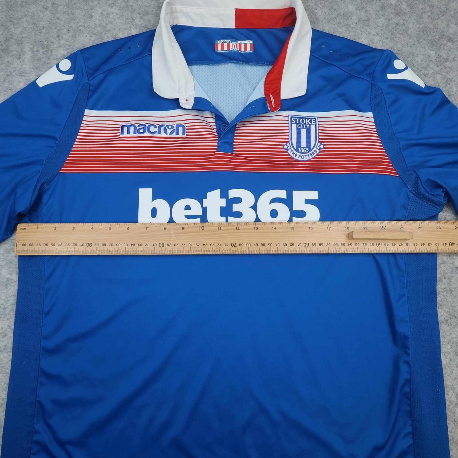 Stoke City Shirt Mens 3XL Blue Away Football Macron 2017 2018 Soccer Jersey photo 9