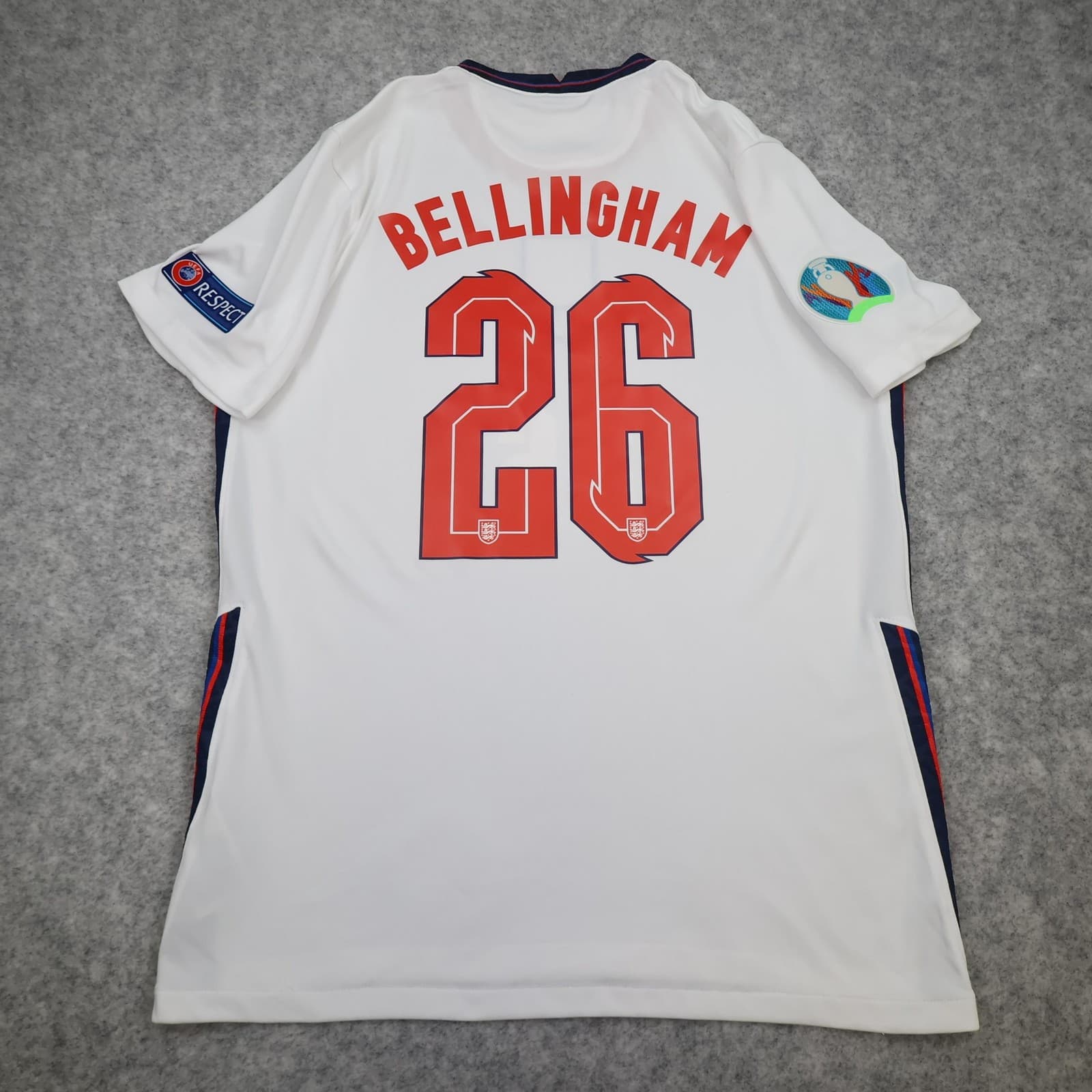 England Home Shirt Mens Large White Euro 2020 2021 Final Nike Bellingham 26