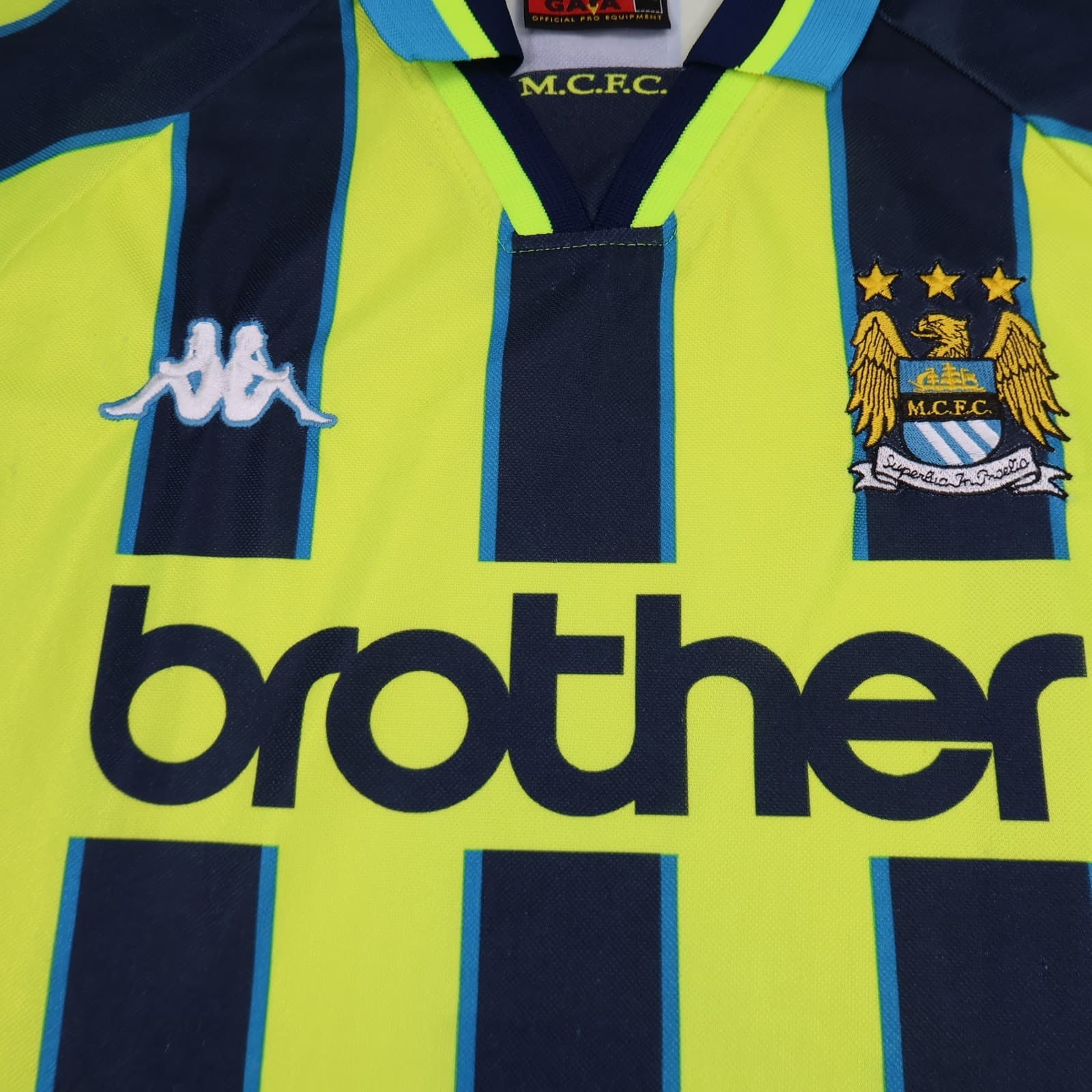 Vintage Manchester City Shirt Extra Large Away Kit 1998 1999 Soccer Jersey Kappa photo 3