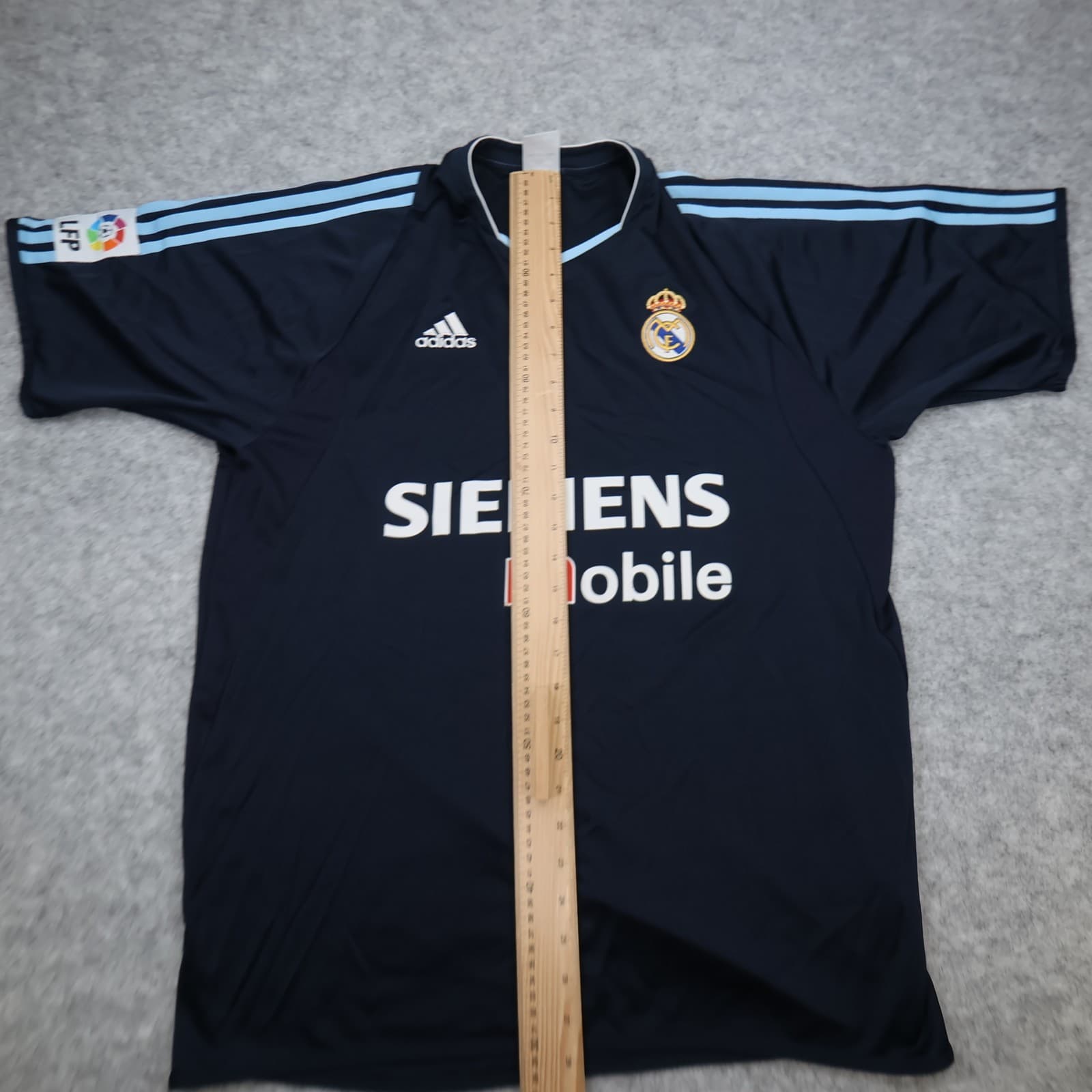 Vintage Real Madrid Shirt Large Blue Away Kit 2002 2003 Adidas Football Jersey photo 13