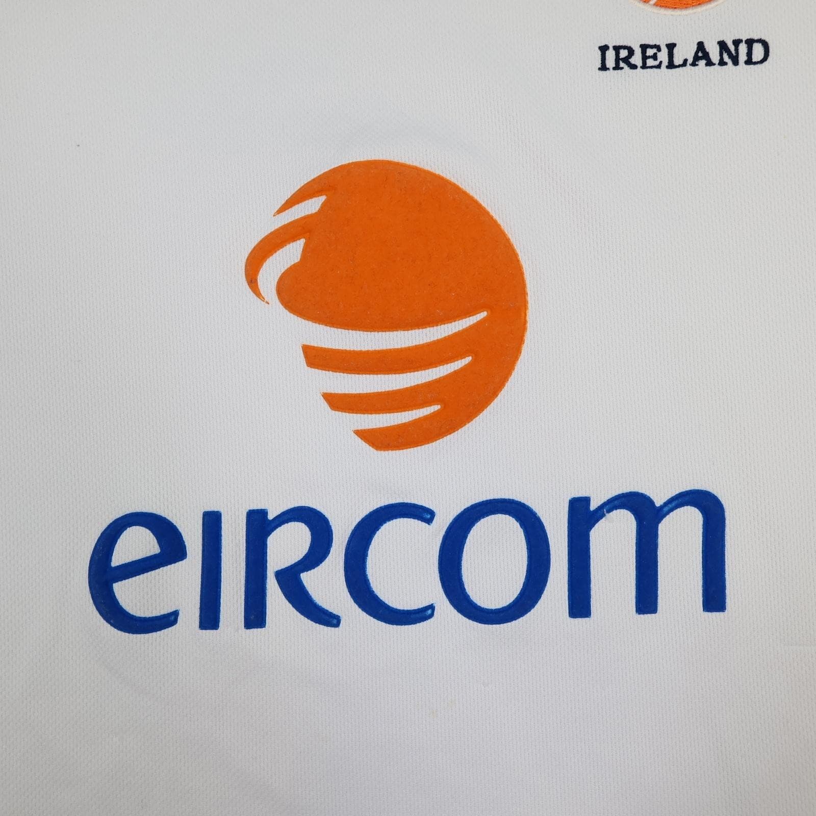 Vintage Ireland Away Shirt Mens Large White 2002 Football Umbro Eircom Jersey photo 7