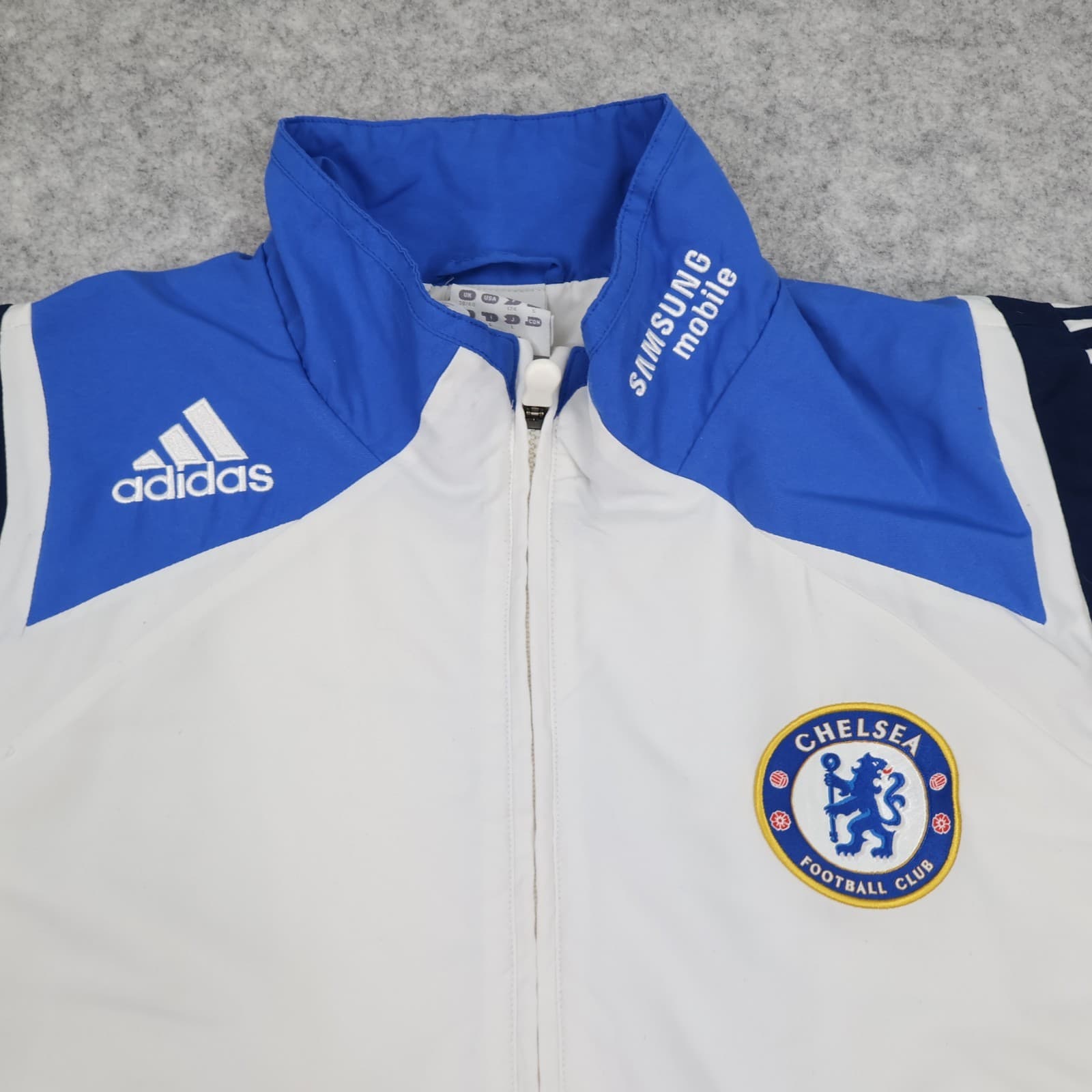 Chelsea Football Jacket Medium White Training Tracksuit Top Zip Adidas 2007 2008 photo 3