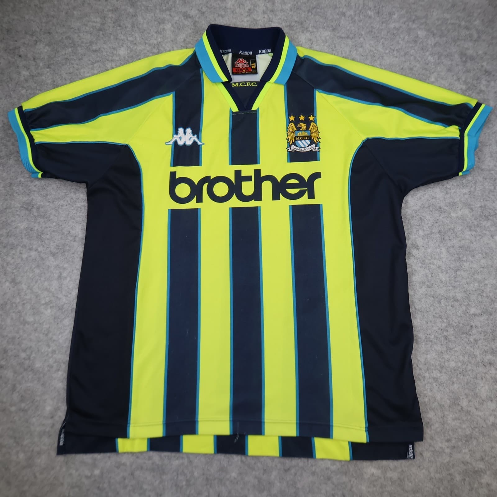 Vintage Manchester City Shirt Extra Large Away Kit 1998 1999 Soccer Jersey Kappa