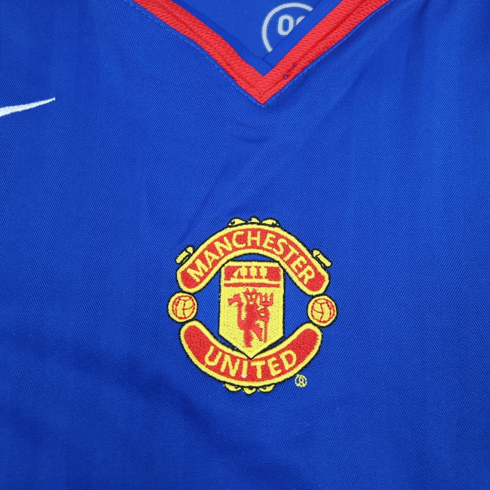 Vintage Manchester United Shirt Mens Medium Blue Away 2005 2006 Nike Vodafone photo 4