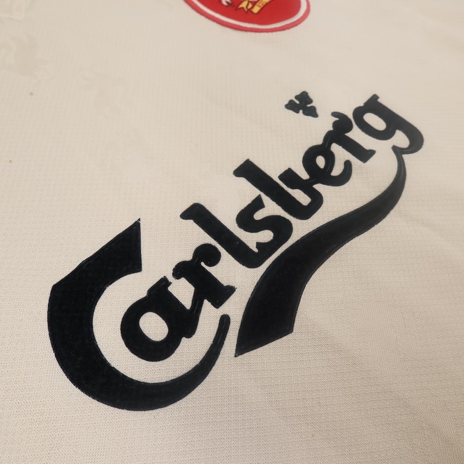 Vintage Liverpool Away Shirt Mens 2XL Beige 1996 1997 Reebok Carlsberg Jersey photo 6
