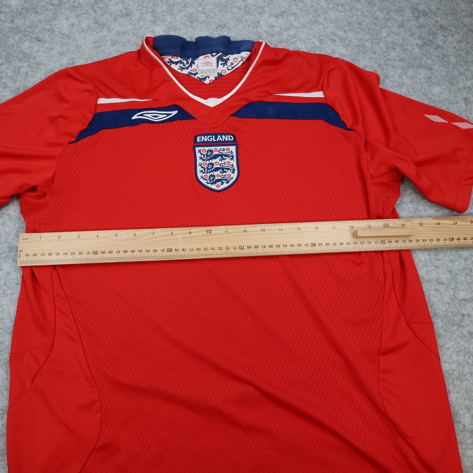 Vintage England Football Shirt Extra Large Red Away Kit 2008 2010 Jersey XL photo 11
