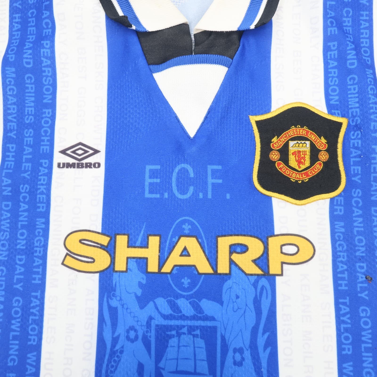 Vintage Manchester United Third Shirt Kids Large Boys 1994 1996 Umbro Jersey photo 3