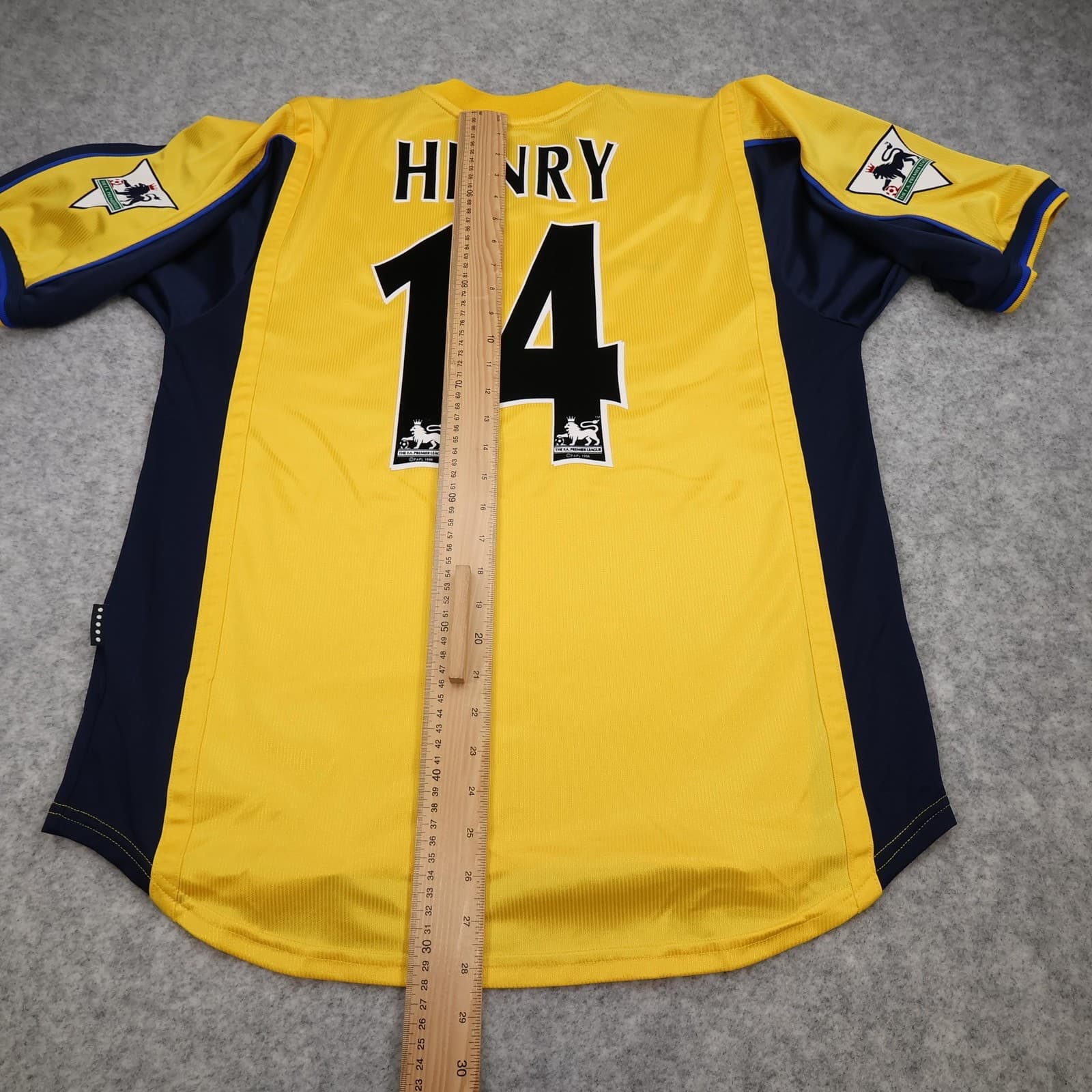 Vintage Arsenal Shirt Mens Large Yellow Away 1999 2001 Nike SEGA Henry Jersey photo 14