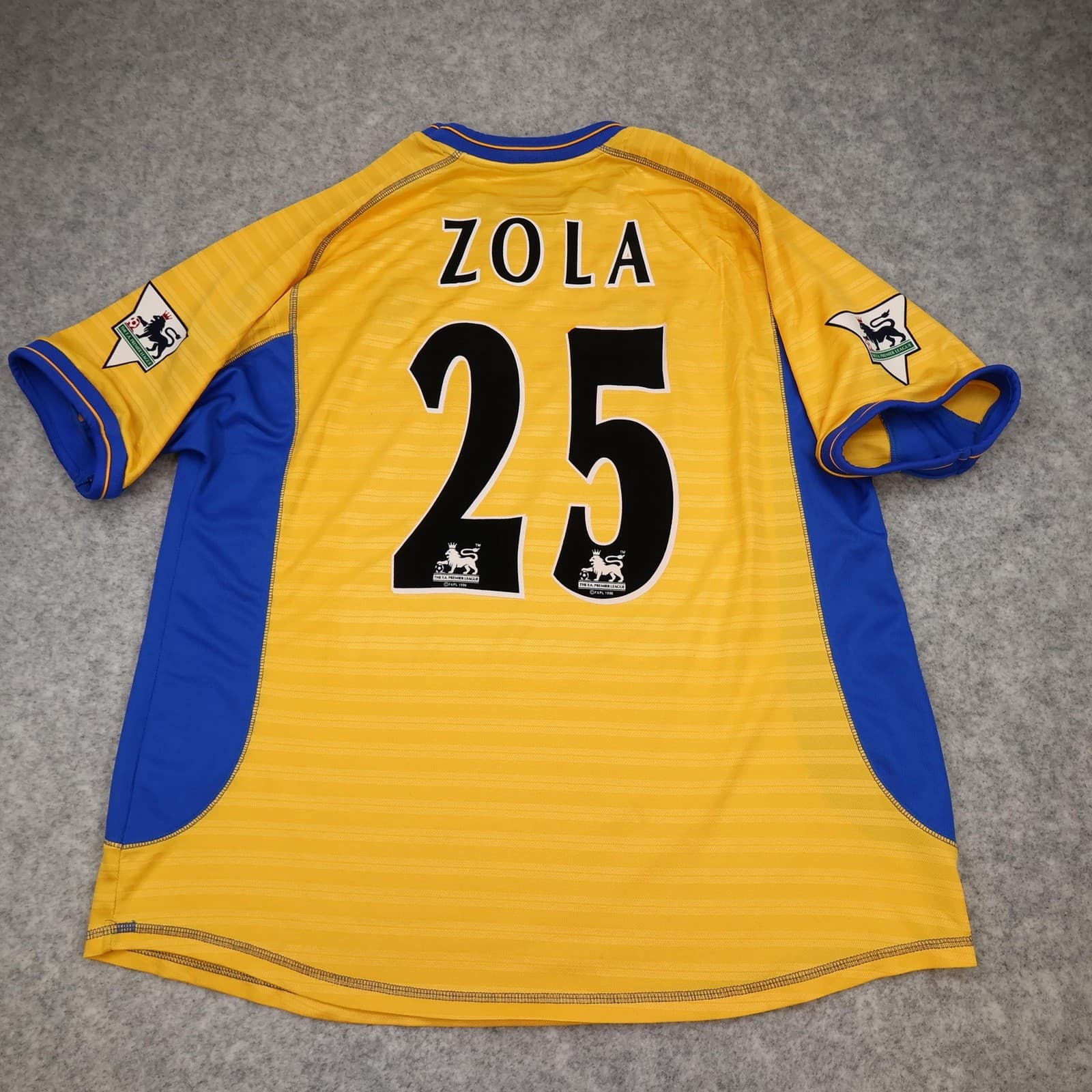 Vintage Chelsea Shirt Mens XL Yellow Away Umbro Zola 2000 2001 Soccer Jersey