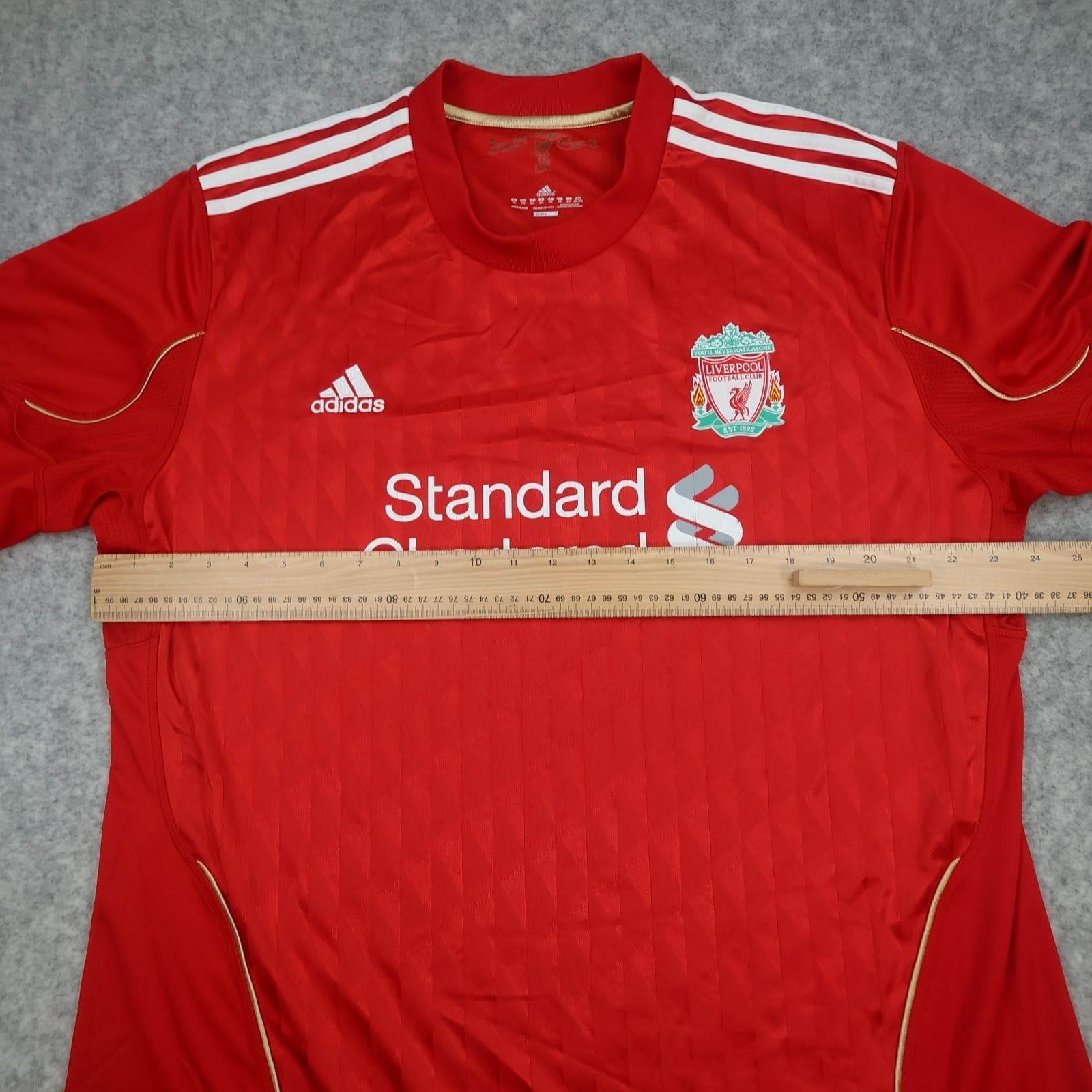 Liverpool Shirt Mens 2XL Red Home 2010 2012 Football Adidas Standard Chartered photo 13