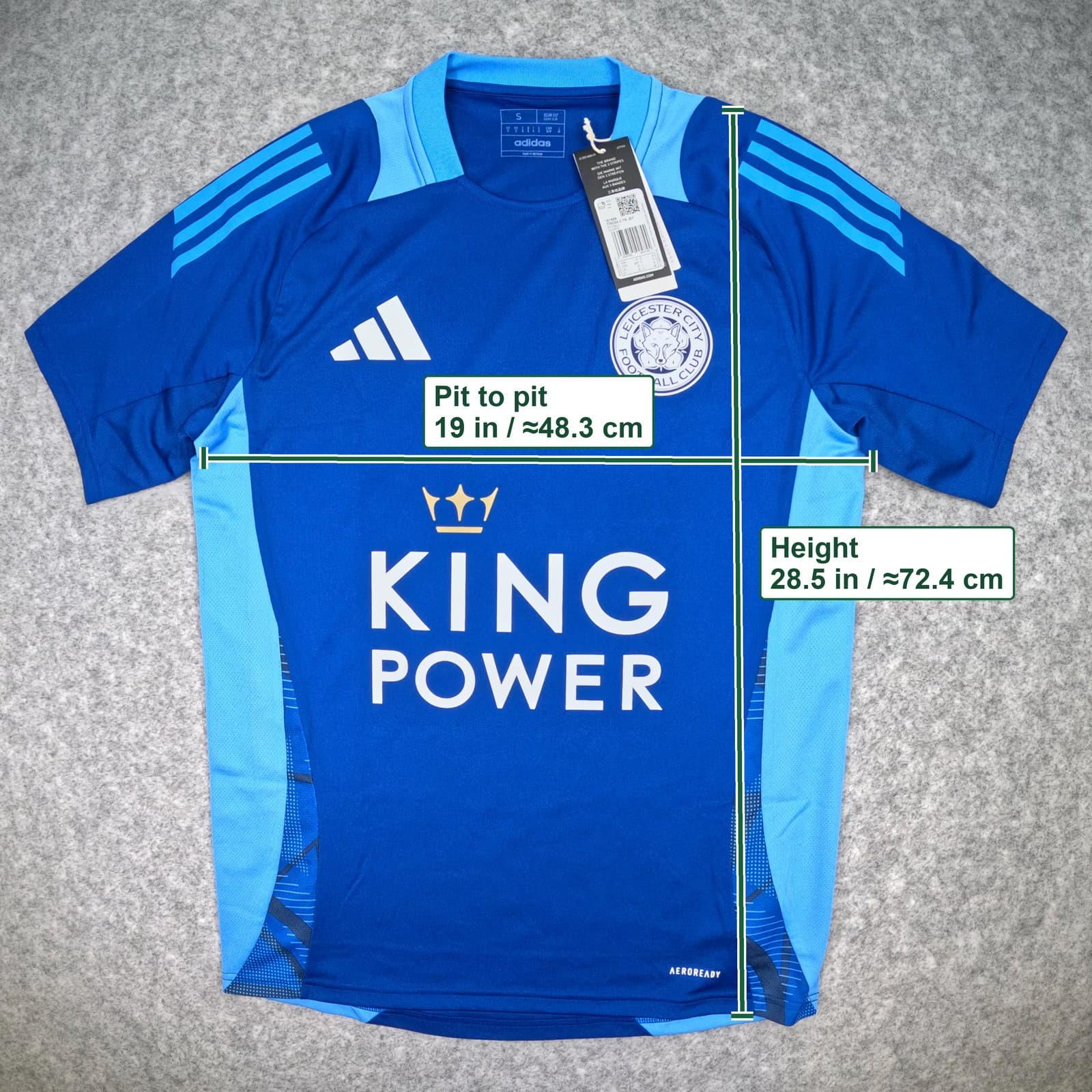 Leicester City Football Shirt Small Blue 24 25 adidas AEROREADY Training Jersey photo 4