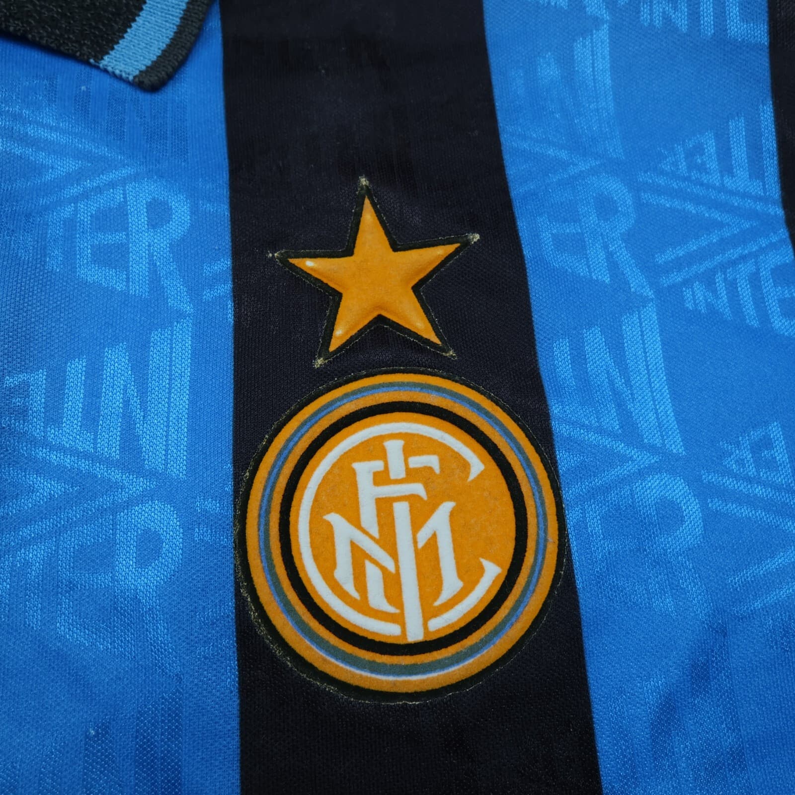 Vintage Inter Milan Shirt Large Blue Home Umbro Soccer Jersey 1992 1993 1994 90s photo 4