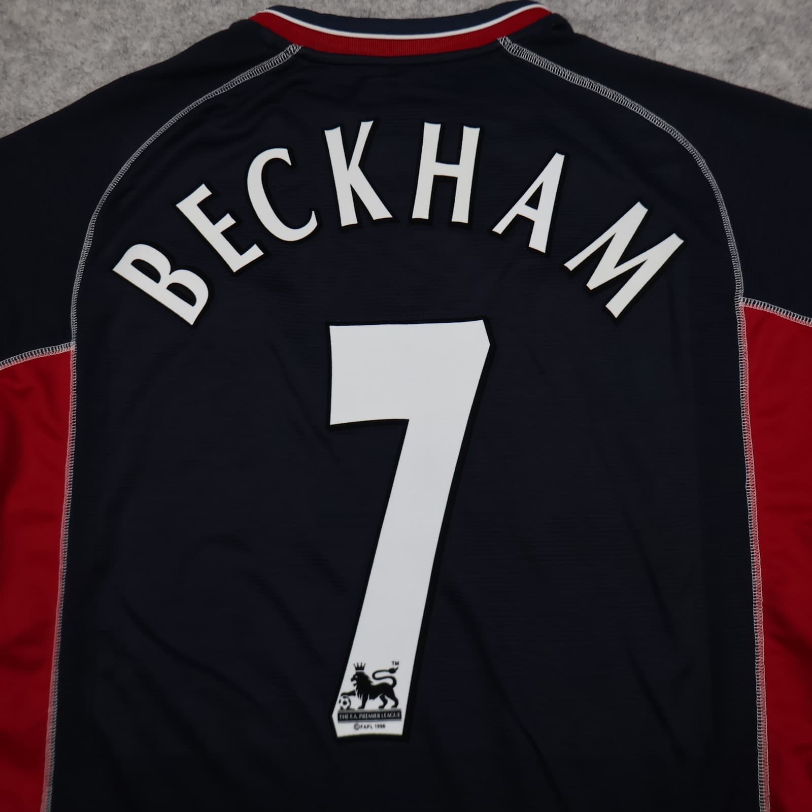 Manchester United Shirt Large Navy Third 2000 2001 Umbro David Beckham Jersey photo 13
