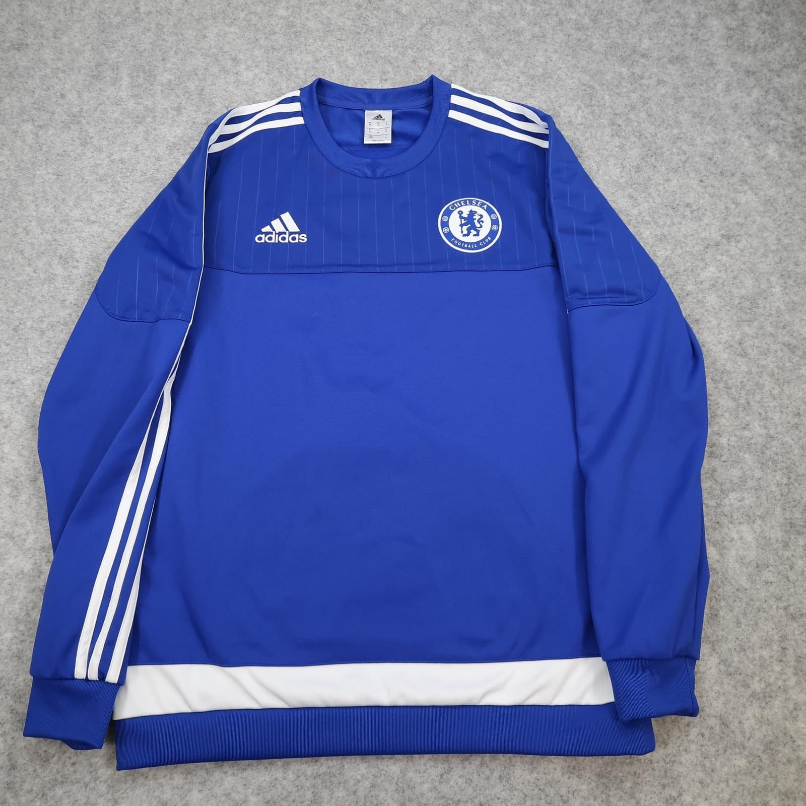 Chelsea Drill Top Mens Medium Blue Football Adidas Soccer Jumper 2015 2016
