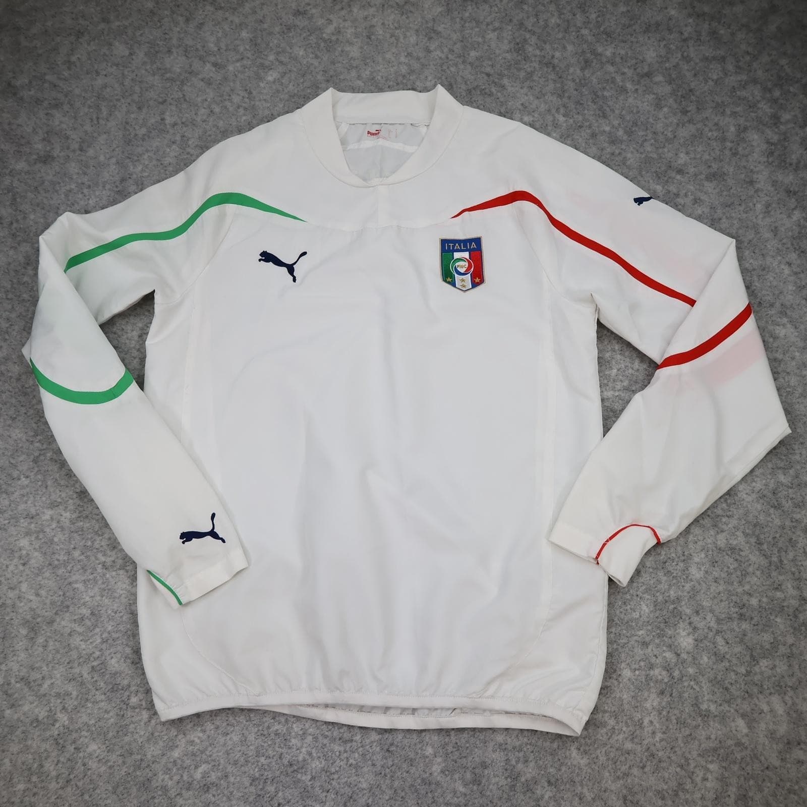 Italy Training Shirt Mens Small White 2010 2012 Football Puma Soccer Pullover