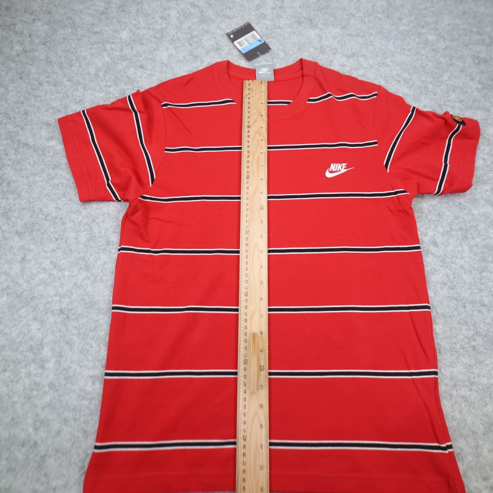 Manchester United Shirt Medium Red Polo Top Nike 1/4 Zip Striped MUFC photo 13