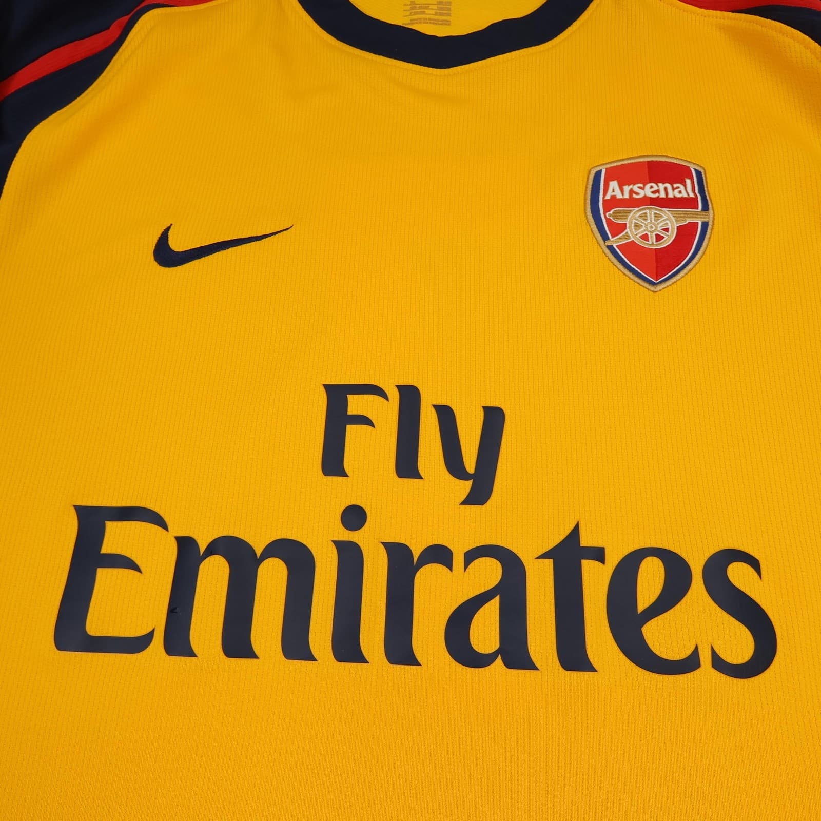 Arsenal Away Shirt Mens XL Yellow 2008 2009 Nike Rosicky 7 Soccer Jersey photo 3